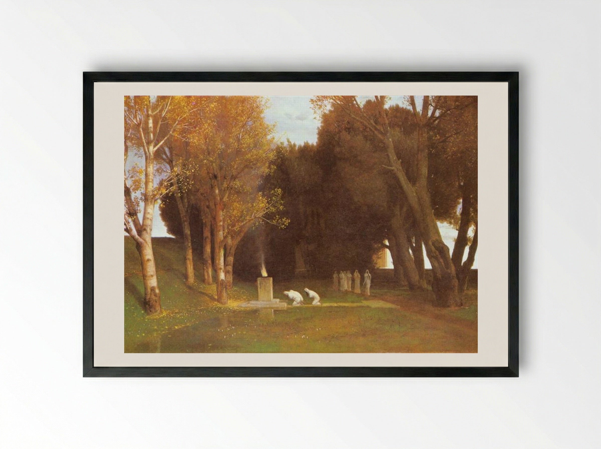 The Sacred Grove - Arnold Böcklin - Framed Print Black