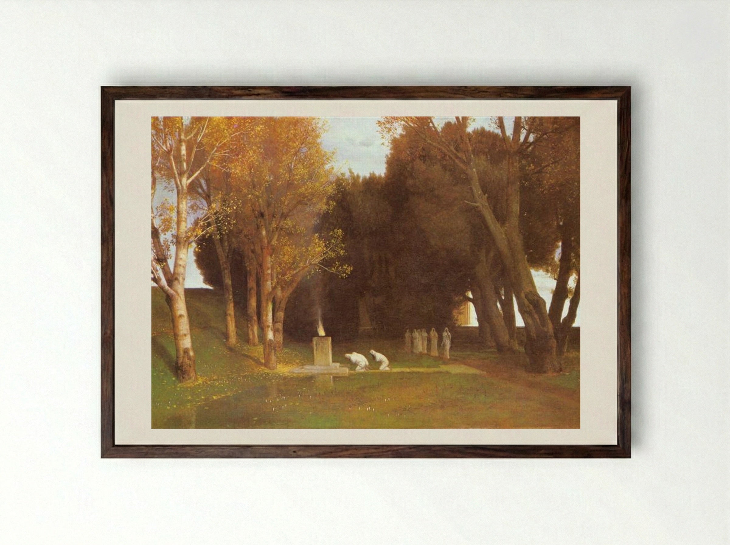 The Sacred Grove - Arnold Böcklin - Framed Print Dark Wood