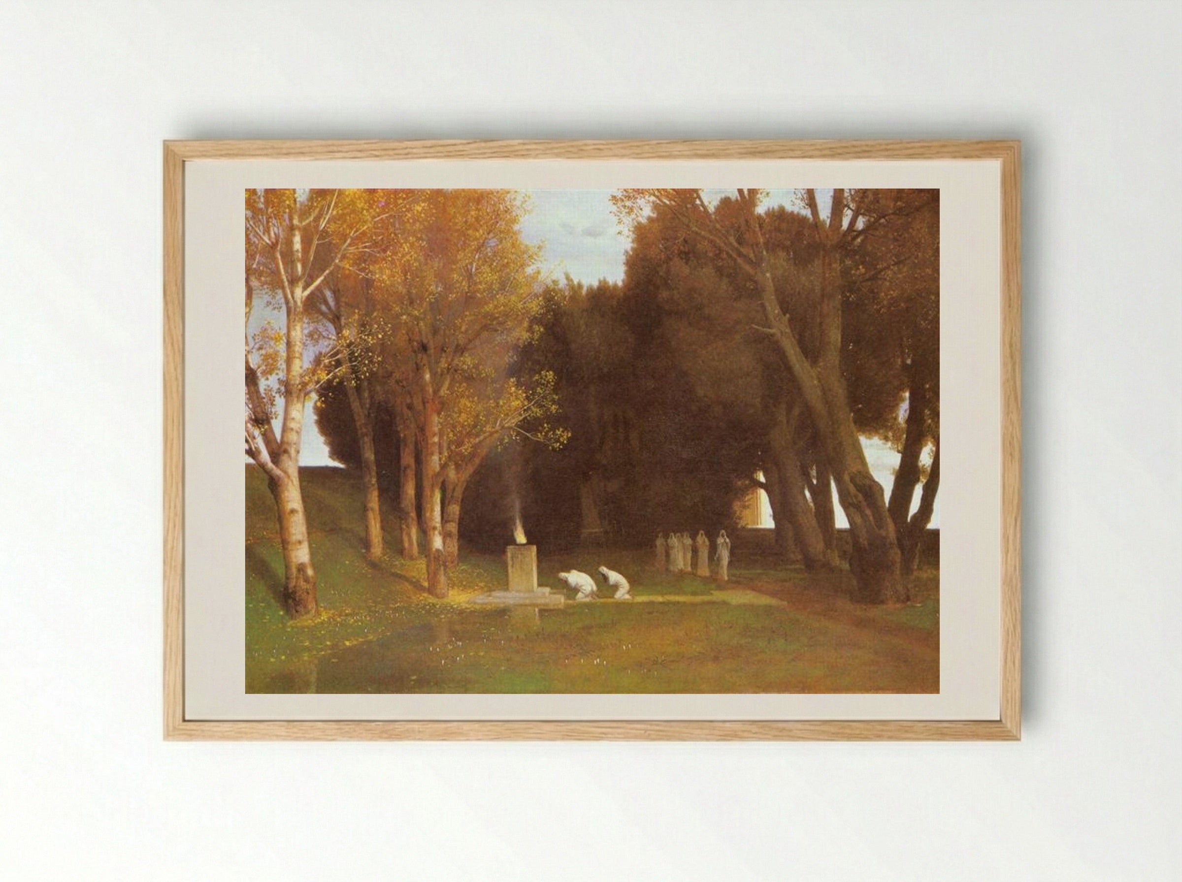 The Sacred Grove - Arnold Böcklin - Framed Print Wood