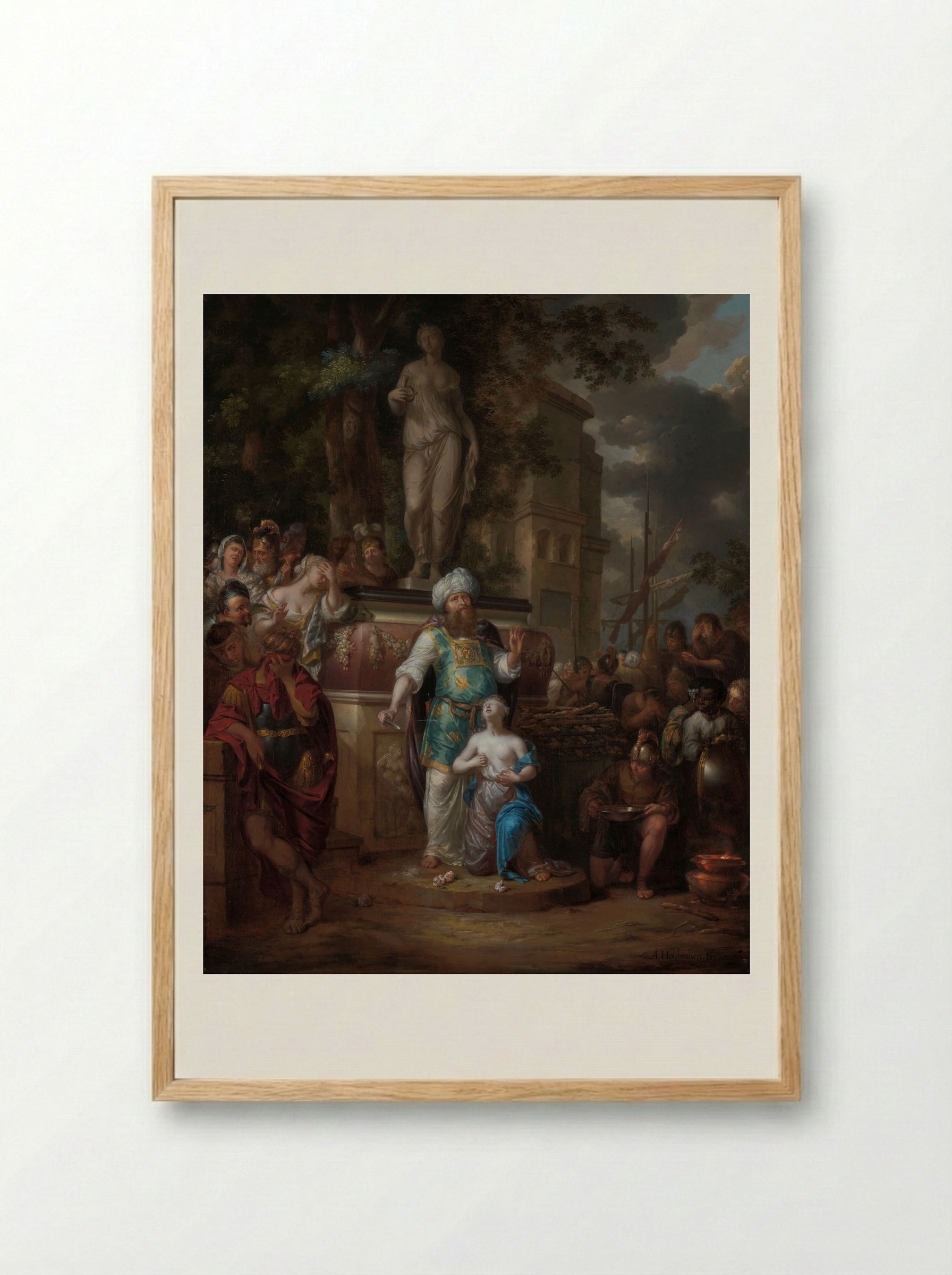 The Sacrifice of Iphigenia - Arnold Houbraken - Framed Print Wood