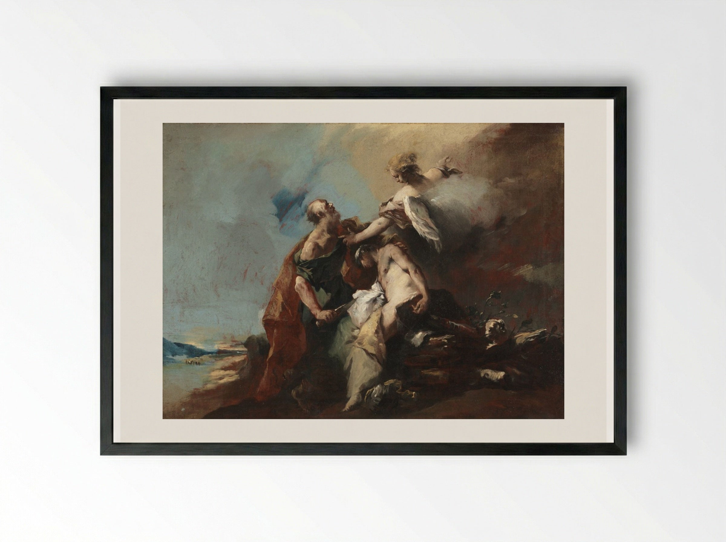 The Sacrifice of Isaac - Francesco Guardi - Framed Print Black