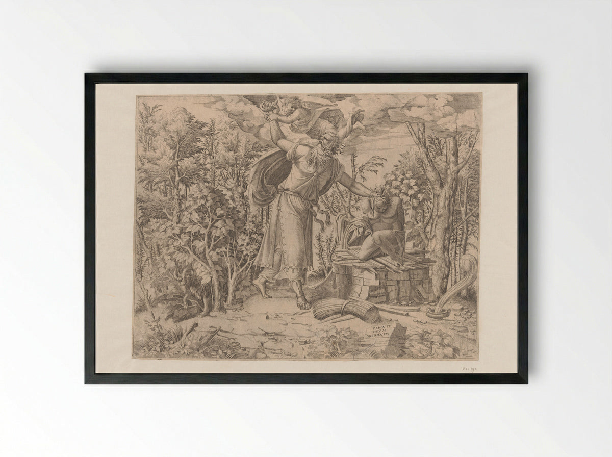 The Sacrifice of Isaac - Jean Mignon - Framed Print Black