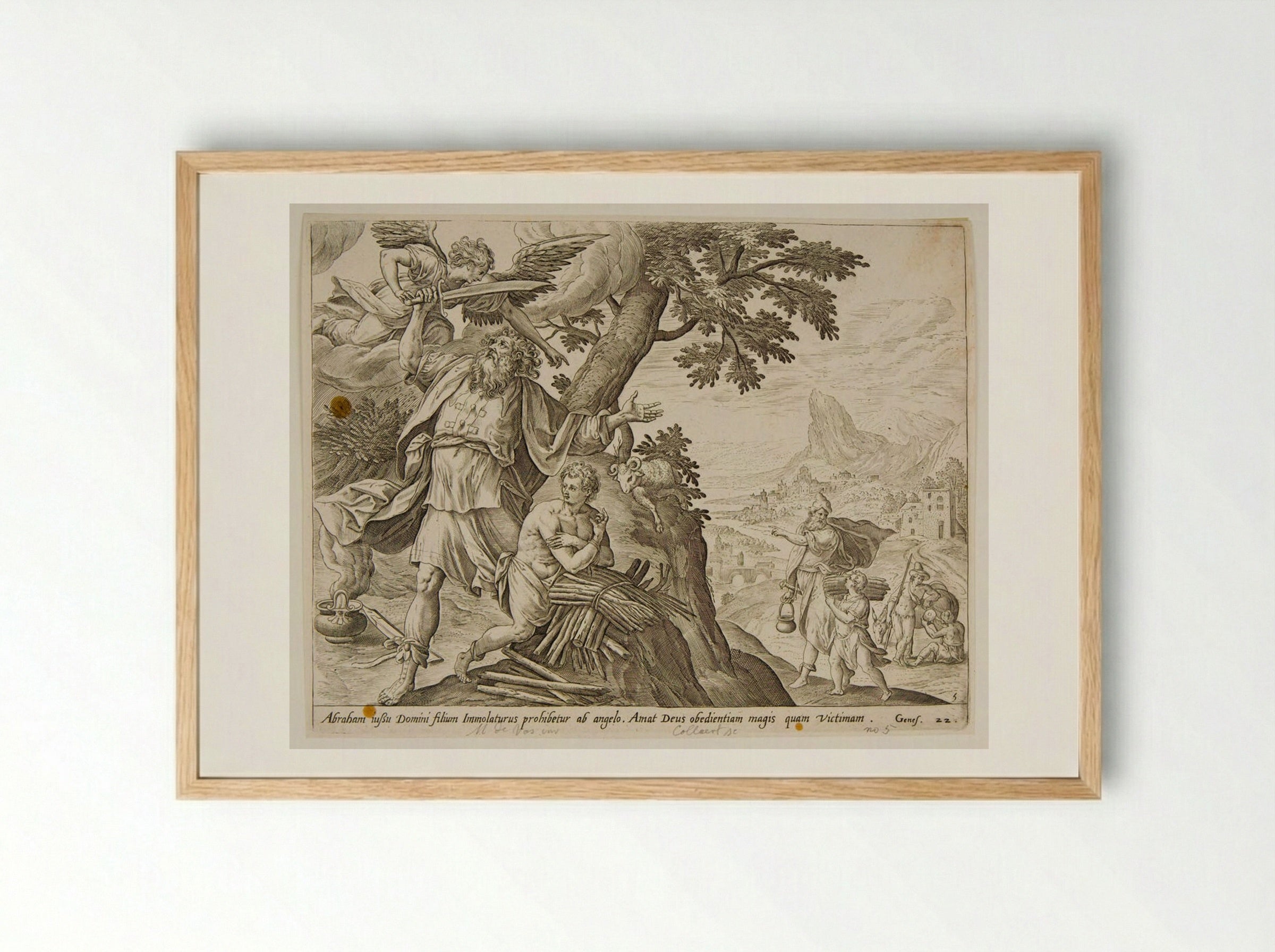 The Sacrifice of Isaac - Adriaen Collaert - Framed Print Wood