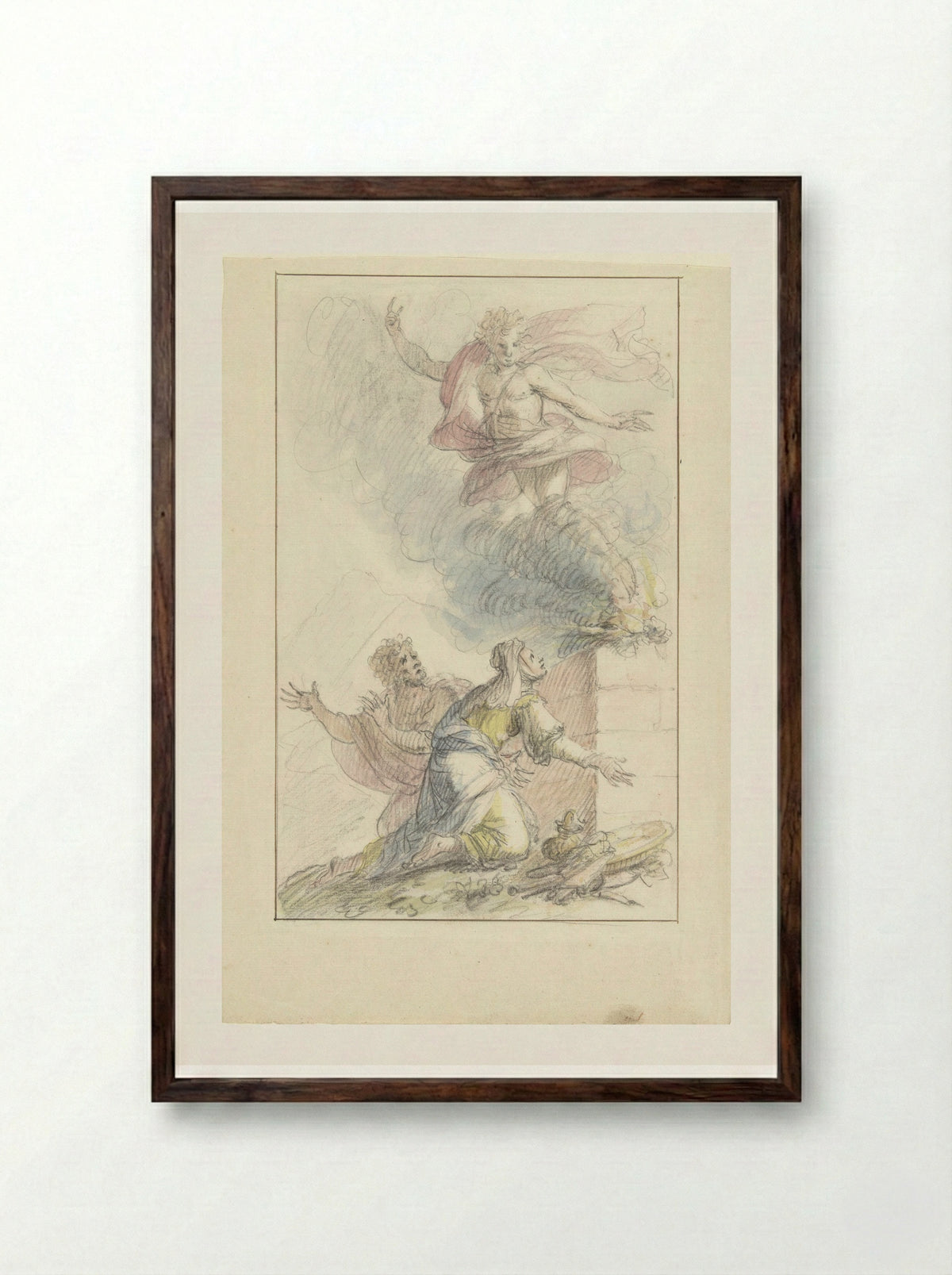 The Sacrifice of Manoah - Elias van Nijmegen - Framed Print Dark Wood