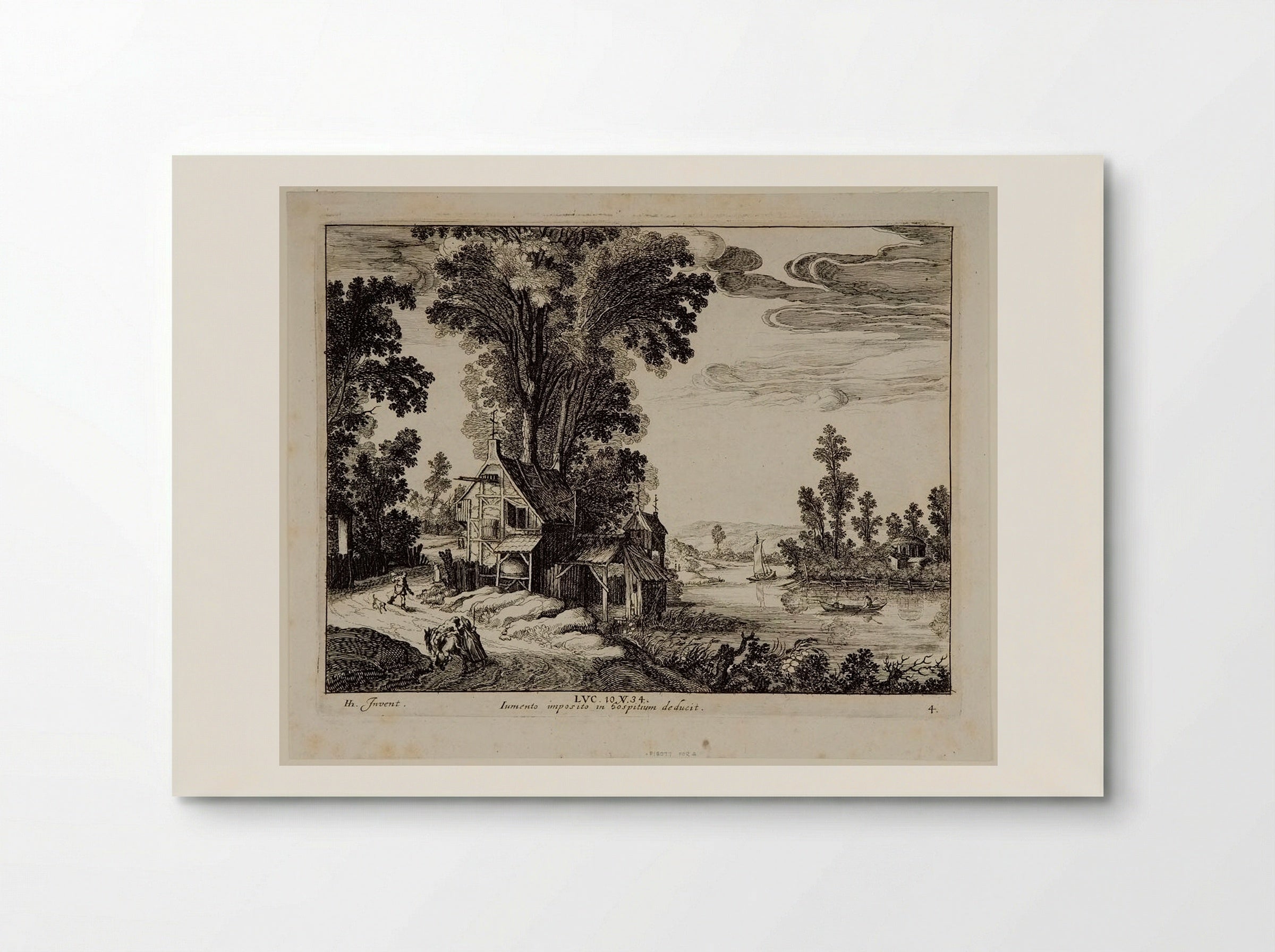 The Samaritan Arrives at the Inn - Simon Frisius - Poster