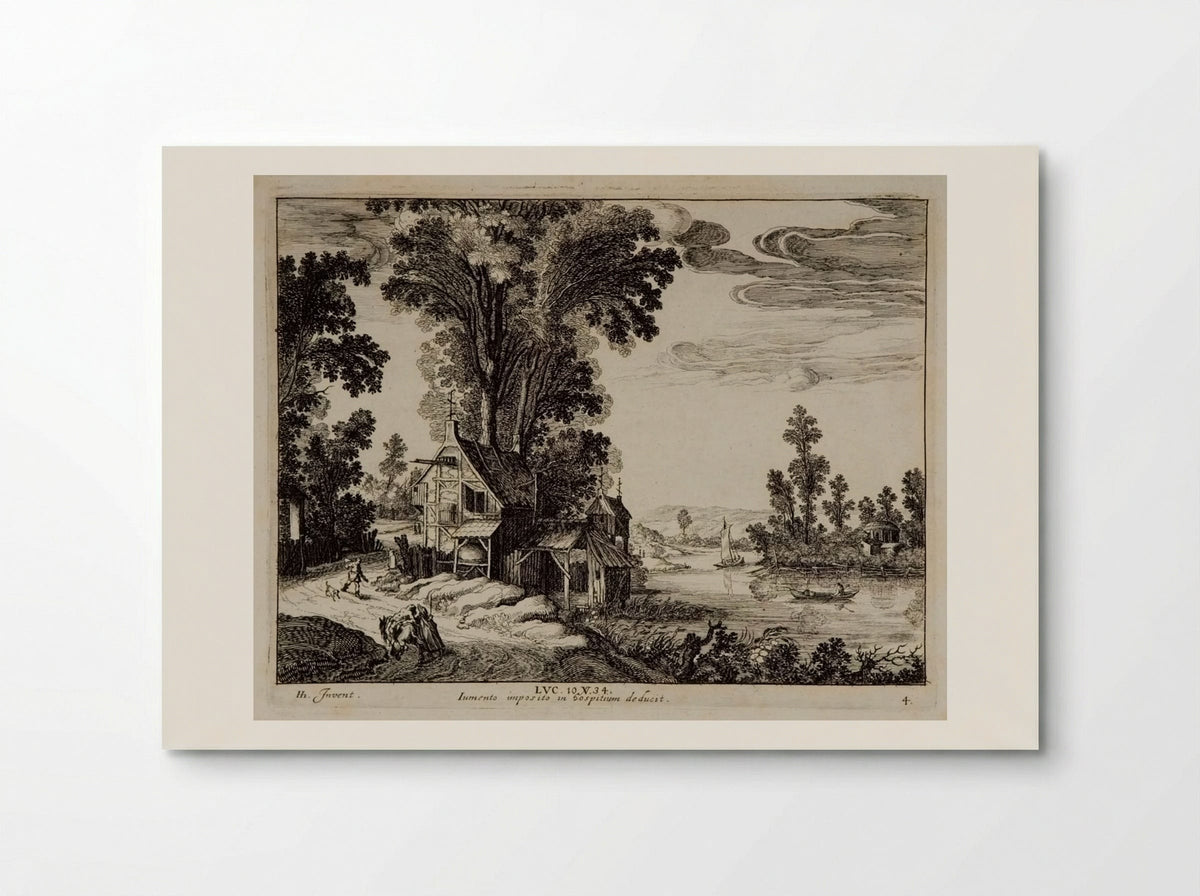 The Samaritan Arrives at the Inn - Simon Frisius - Poster