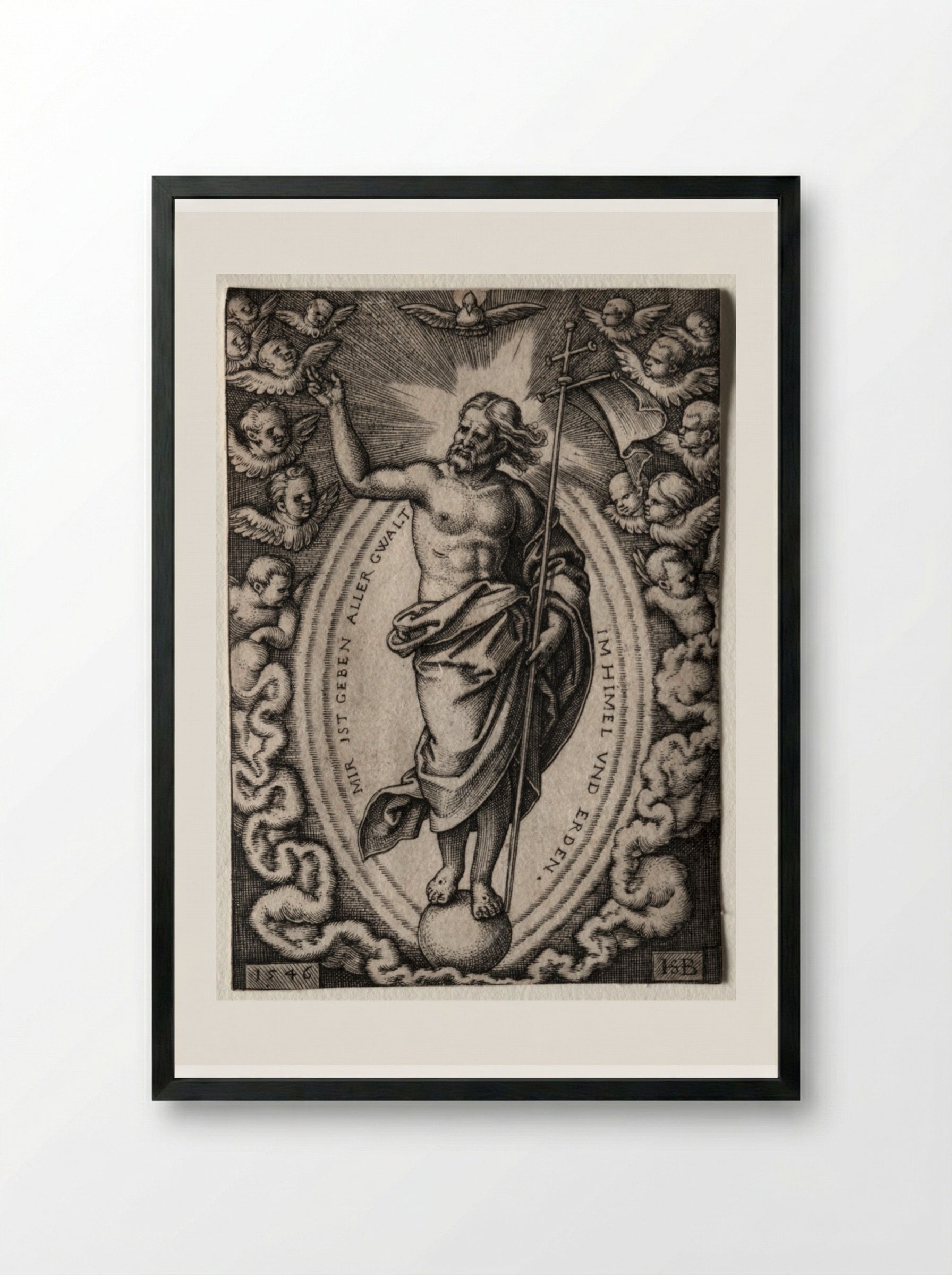The Saviour - Hans Sebald Beham - Framed Print Black