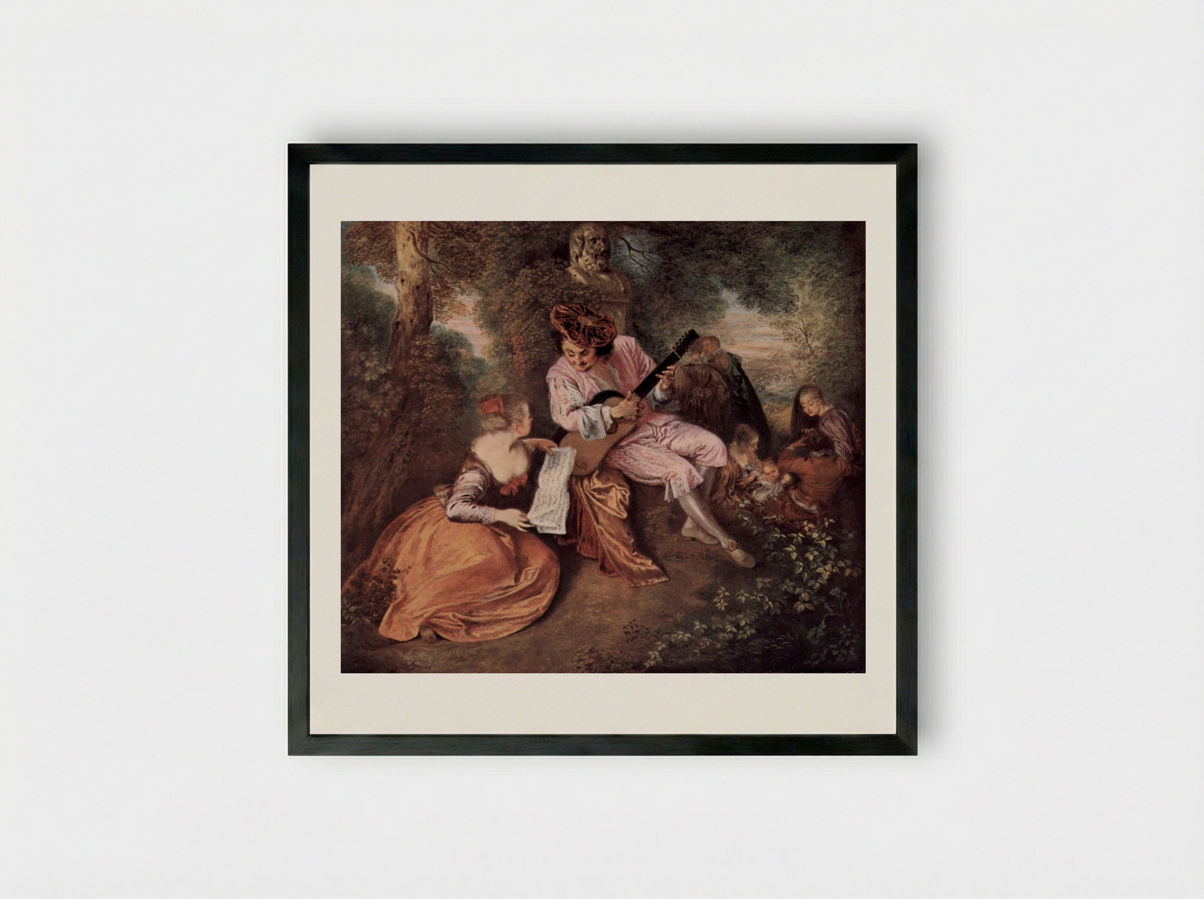 The Scale of Love - Antoine Watteau - Framed Print Black