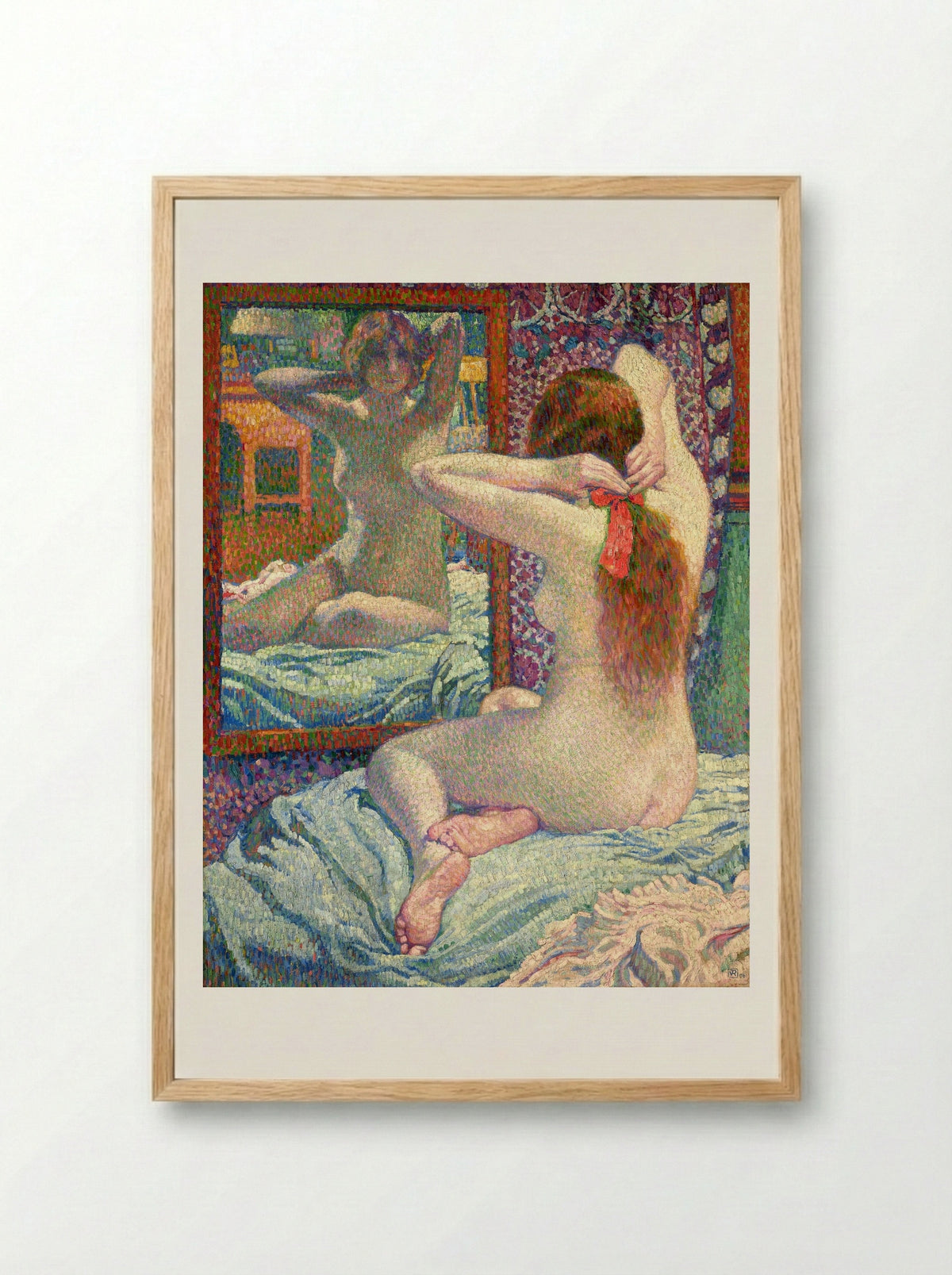 The Scarlet Ribbon - Théo van Rysselberghe - Framed Print Wood