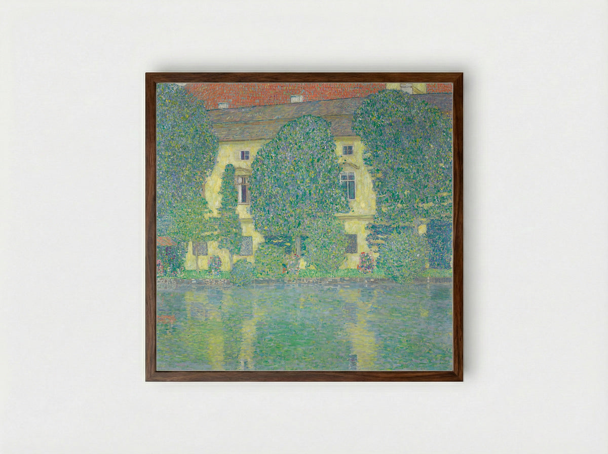 The Schloss Kammer on the Attersee, III - Gustav Klimt - Framed Print Dark Wood