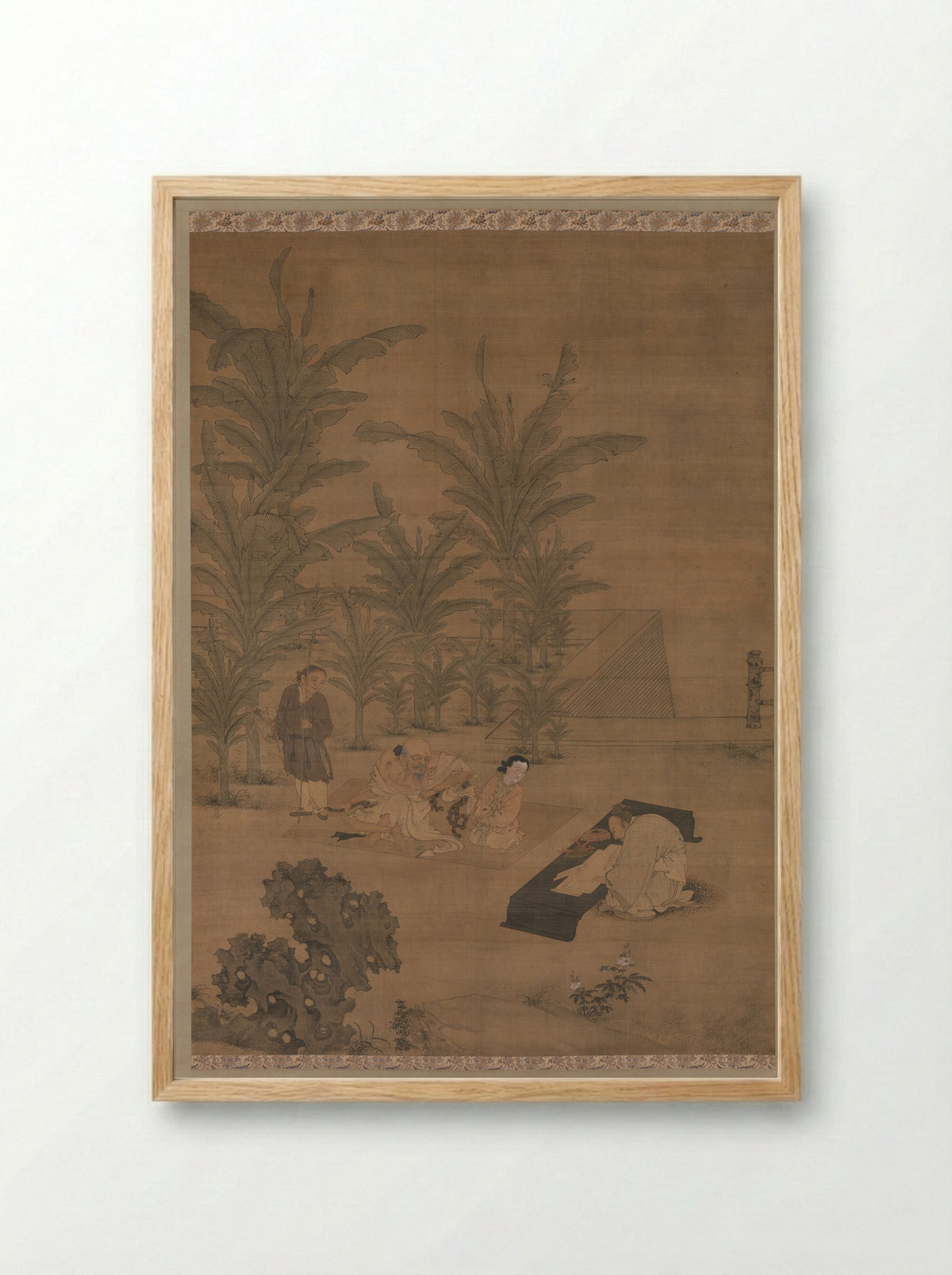 The Scholar Fu Sheng Transmitting the Book of Documents - Du Jin - Framed Print Wood