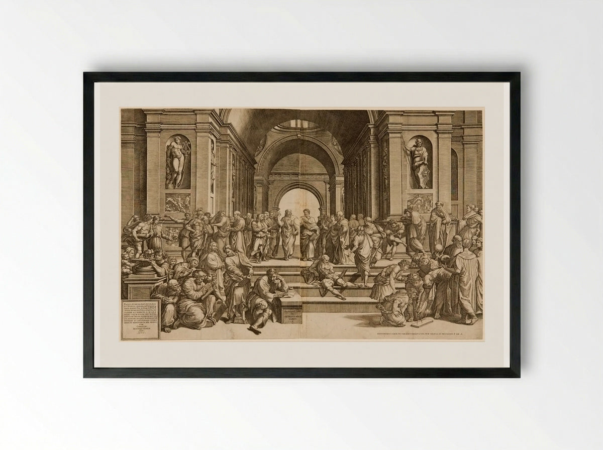 The School of Athens - Giorgio Ghisi - Framed Print Black