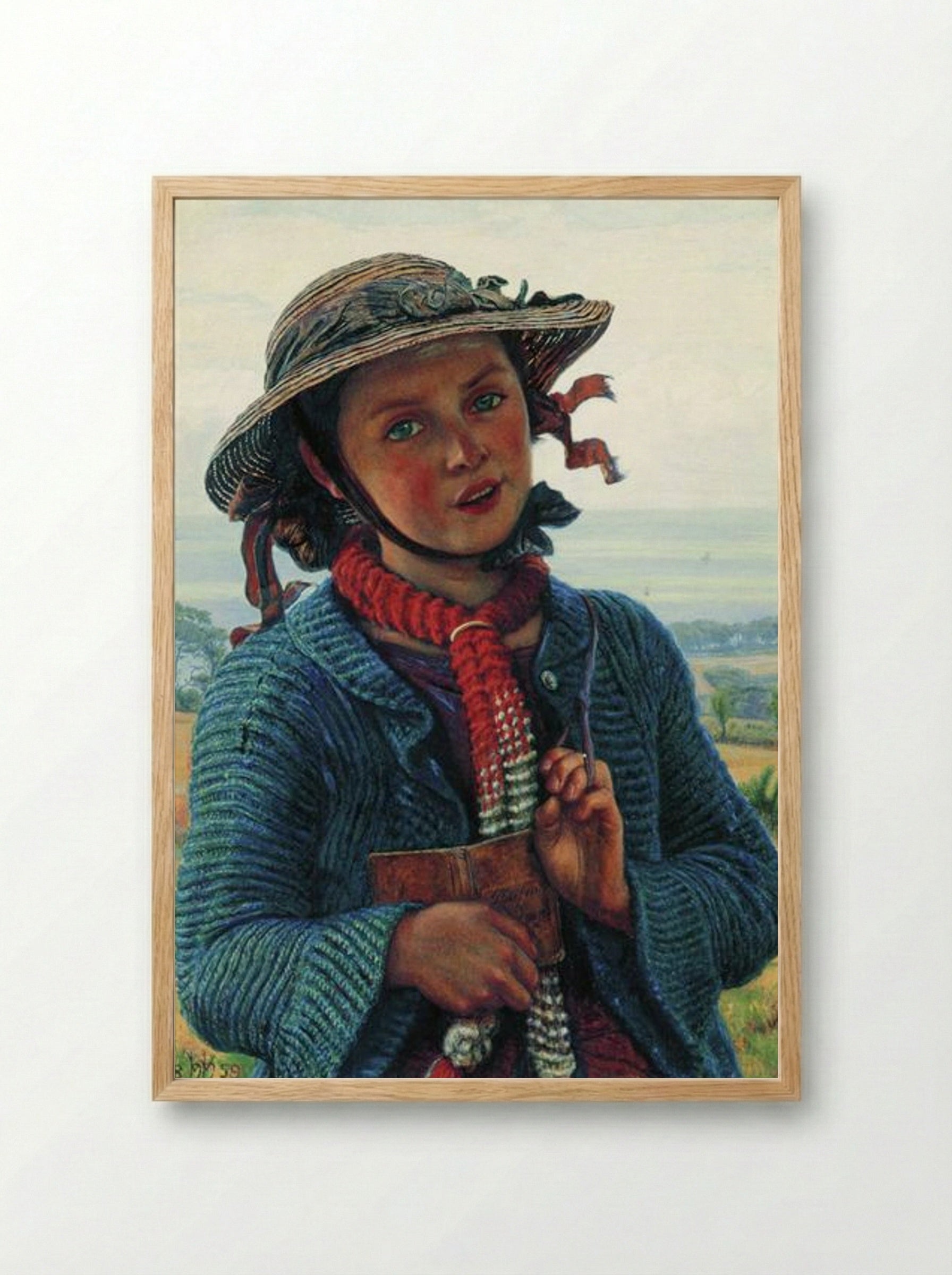 The Schoolgirl's Hymn - William Holman Hunt - Framed Print Wood