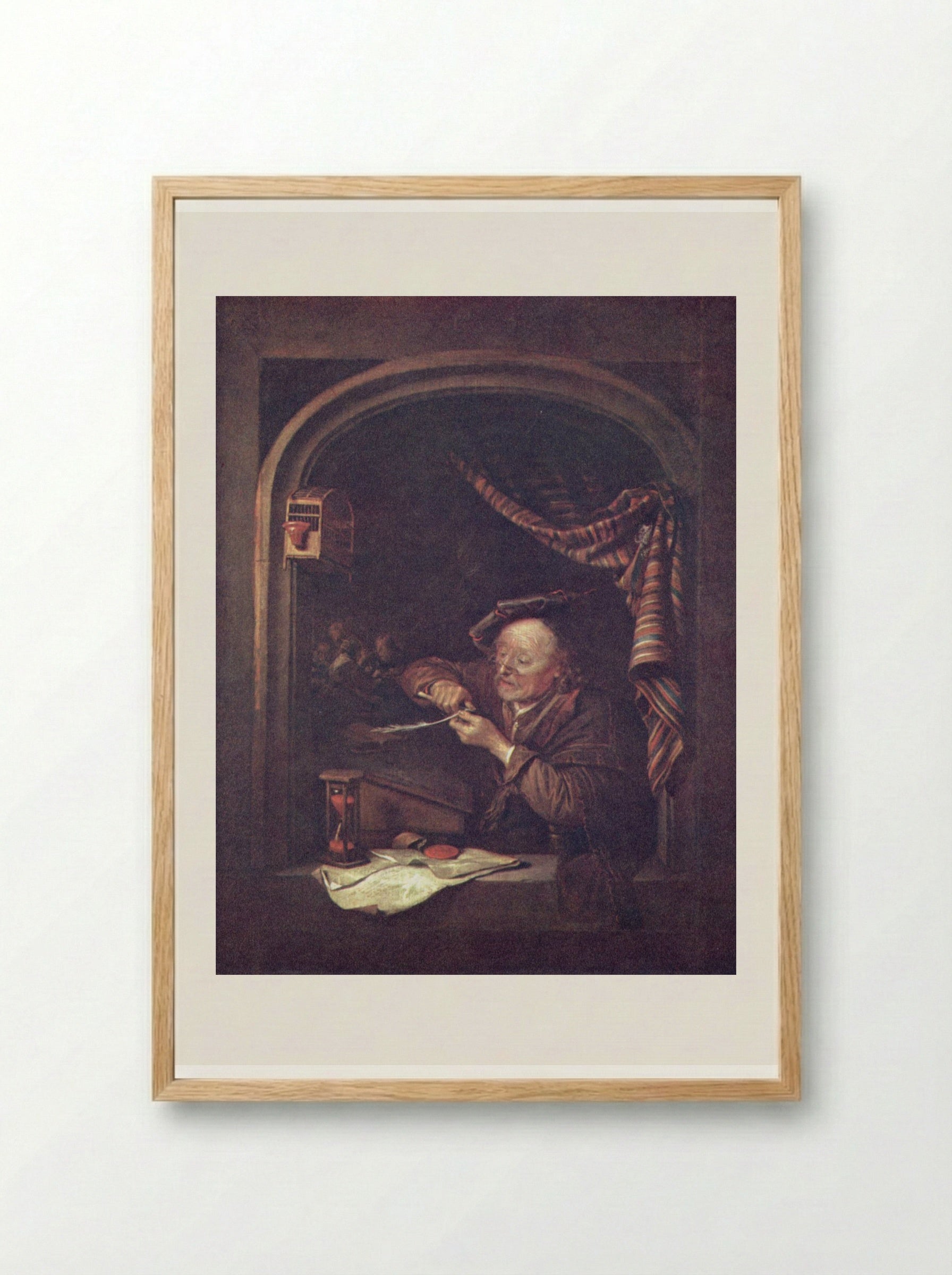 The Schoolmaster - Gerrit Dou - Framed Print Wood