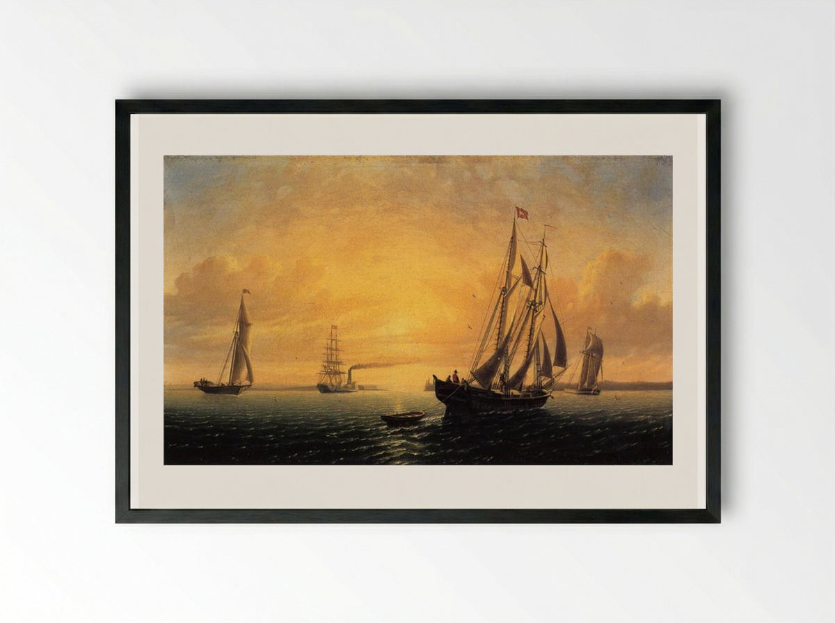 The Schooner 'Jane' of Bath, Maine - William Bradford - Framed Print Black