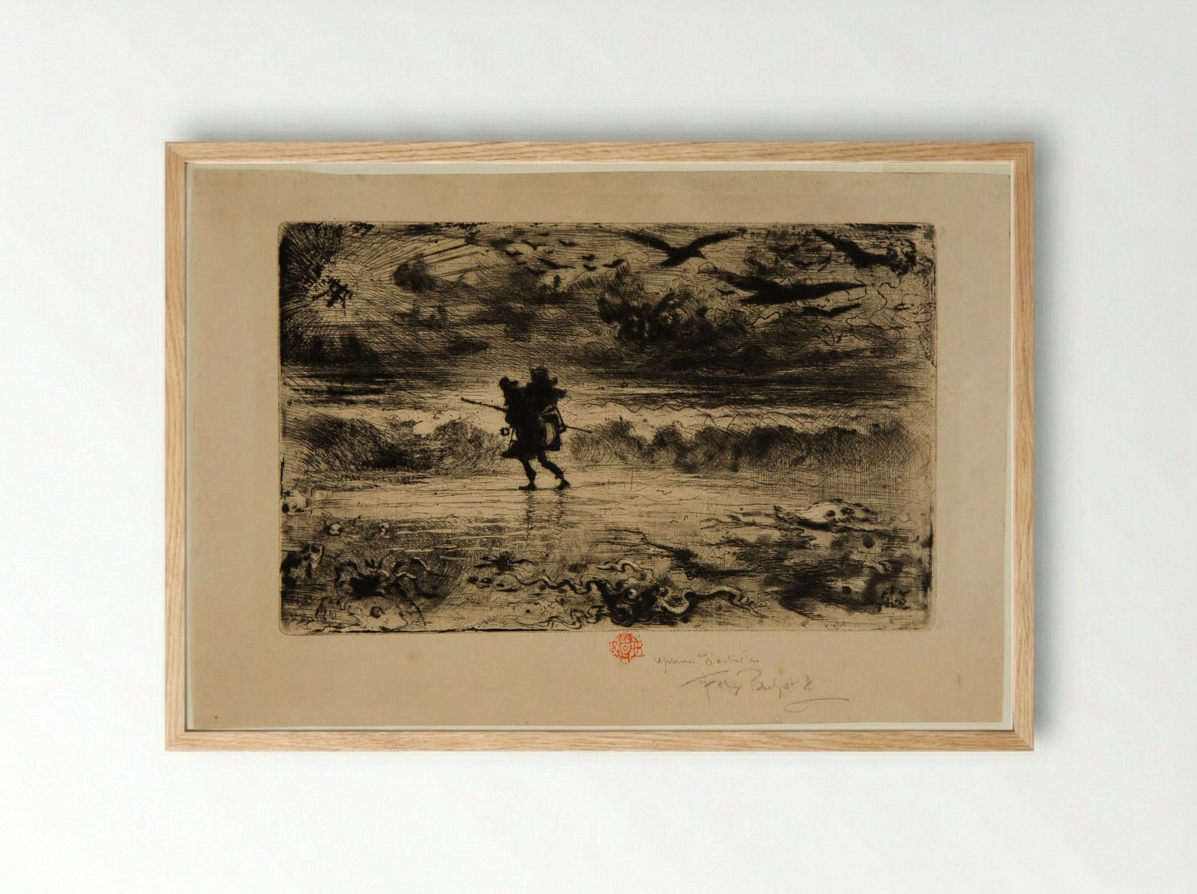 The Sea Painter - Félix Hilaire Buhot - Framed Print Wood