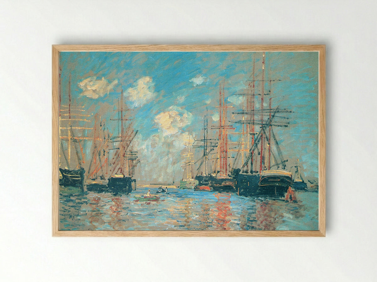 The Sea, Port in Amsterdam - Claude Monet - Framed Print Wood