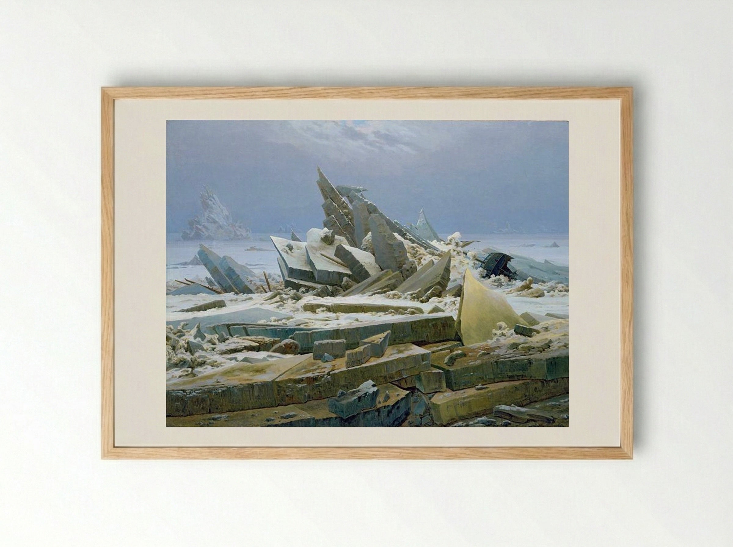 The Sea of Ice - Caspar David Friedrich - Framed Print Wood
