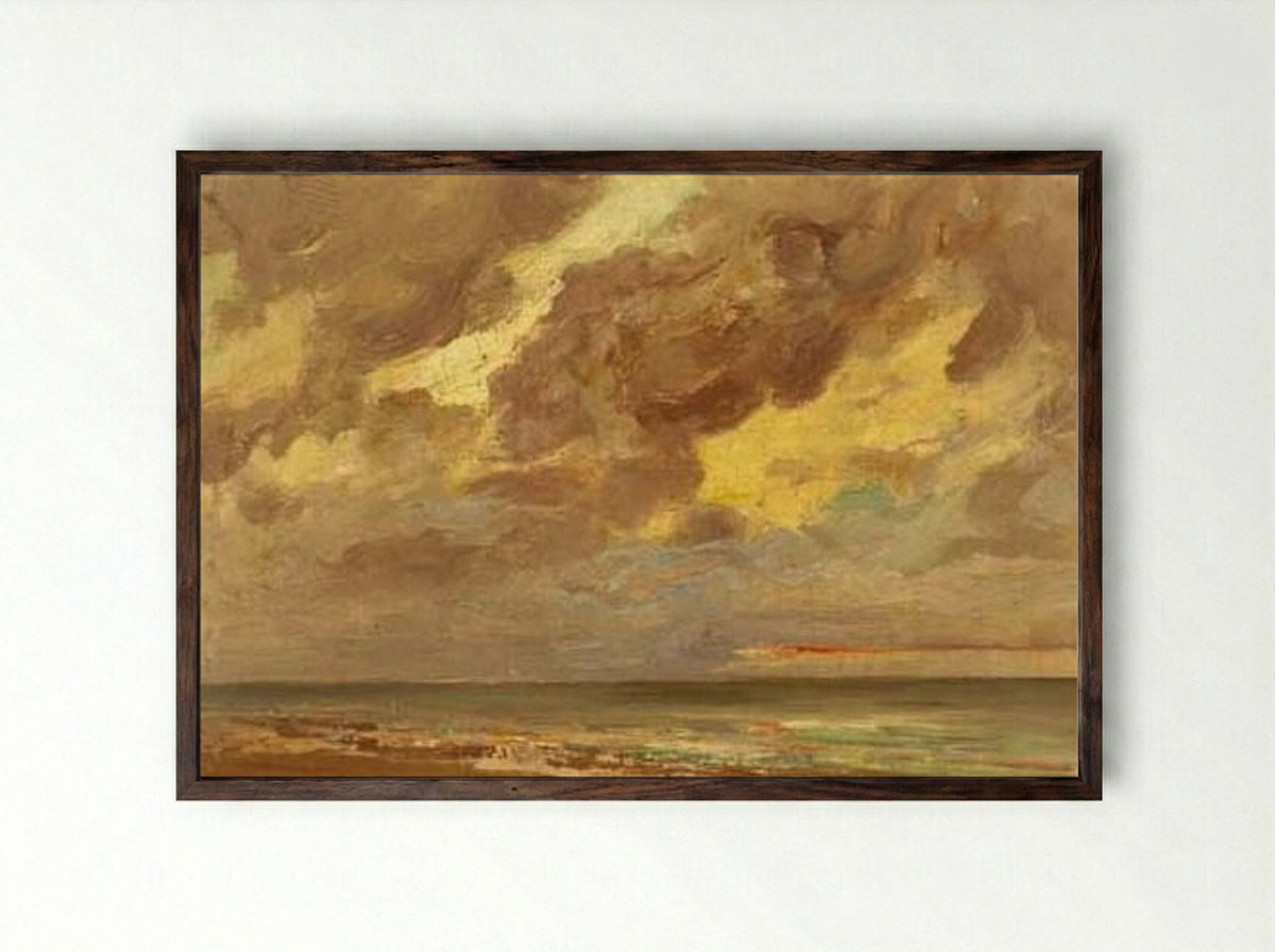 The Sea - Firmin Baes - Framed Print Dark Wood