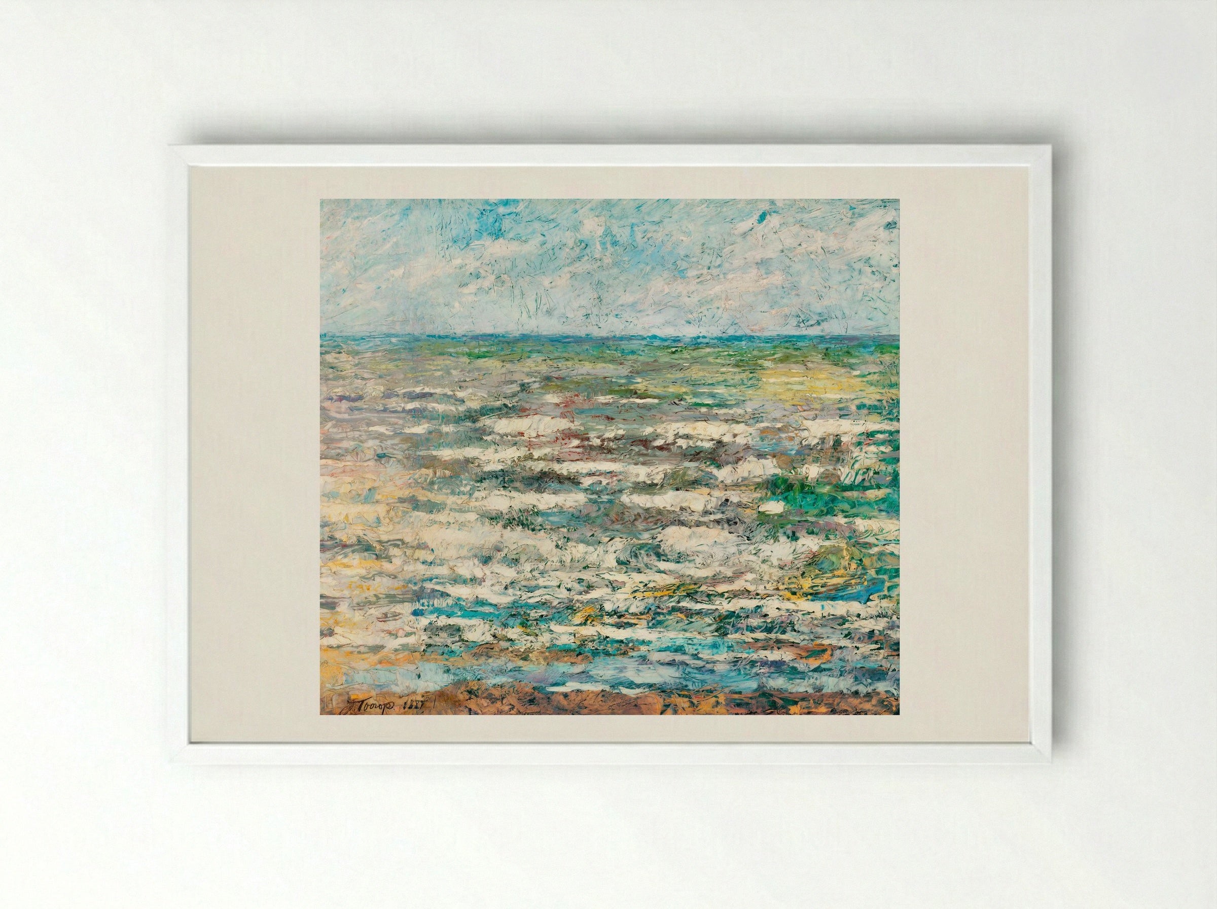 The Sea - Jan Toorop - Framed Print White