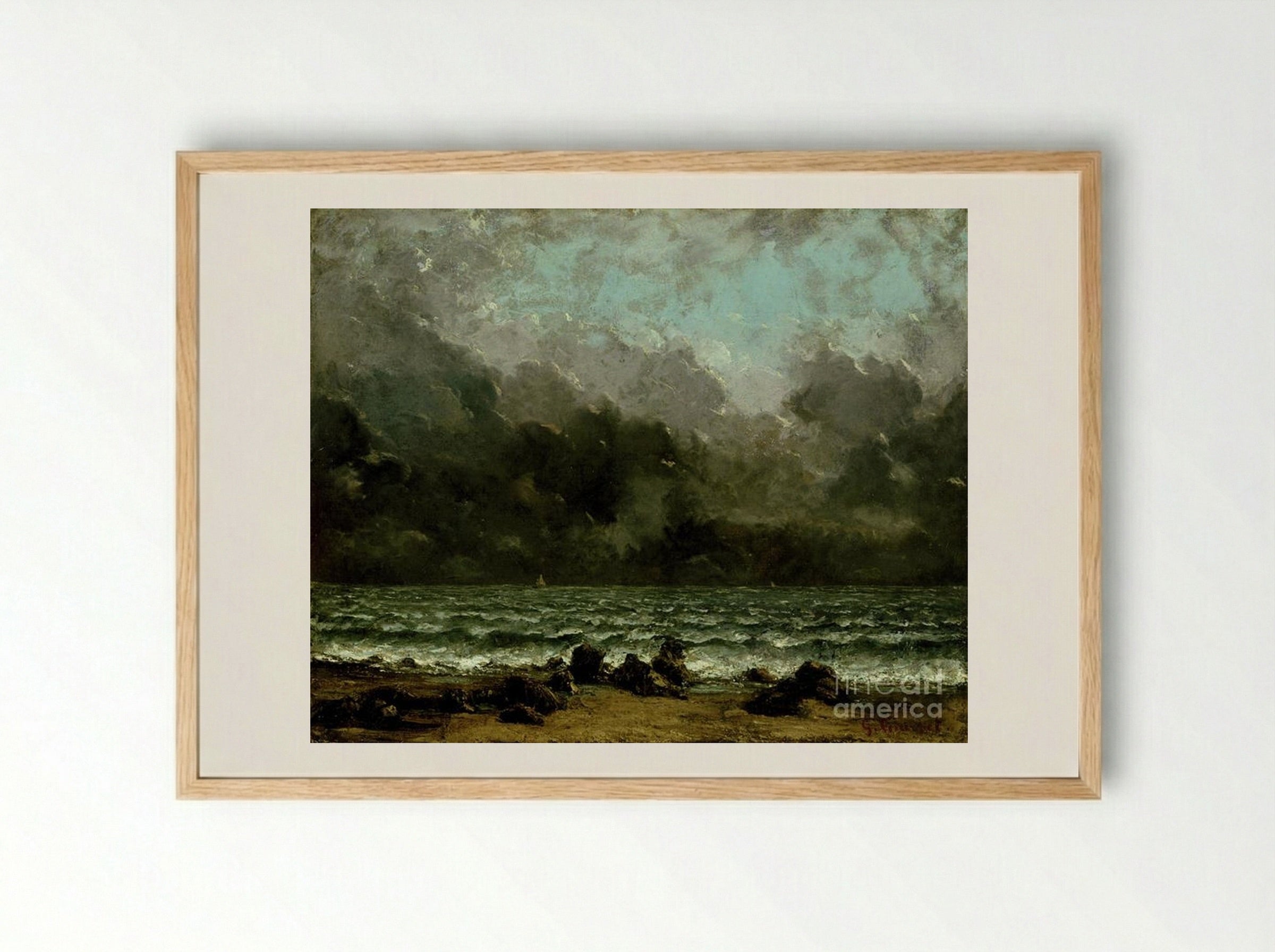 The Sea - Gustave Courbet - Framed Print Wood