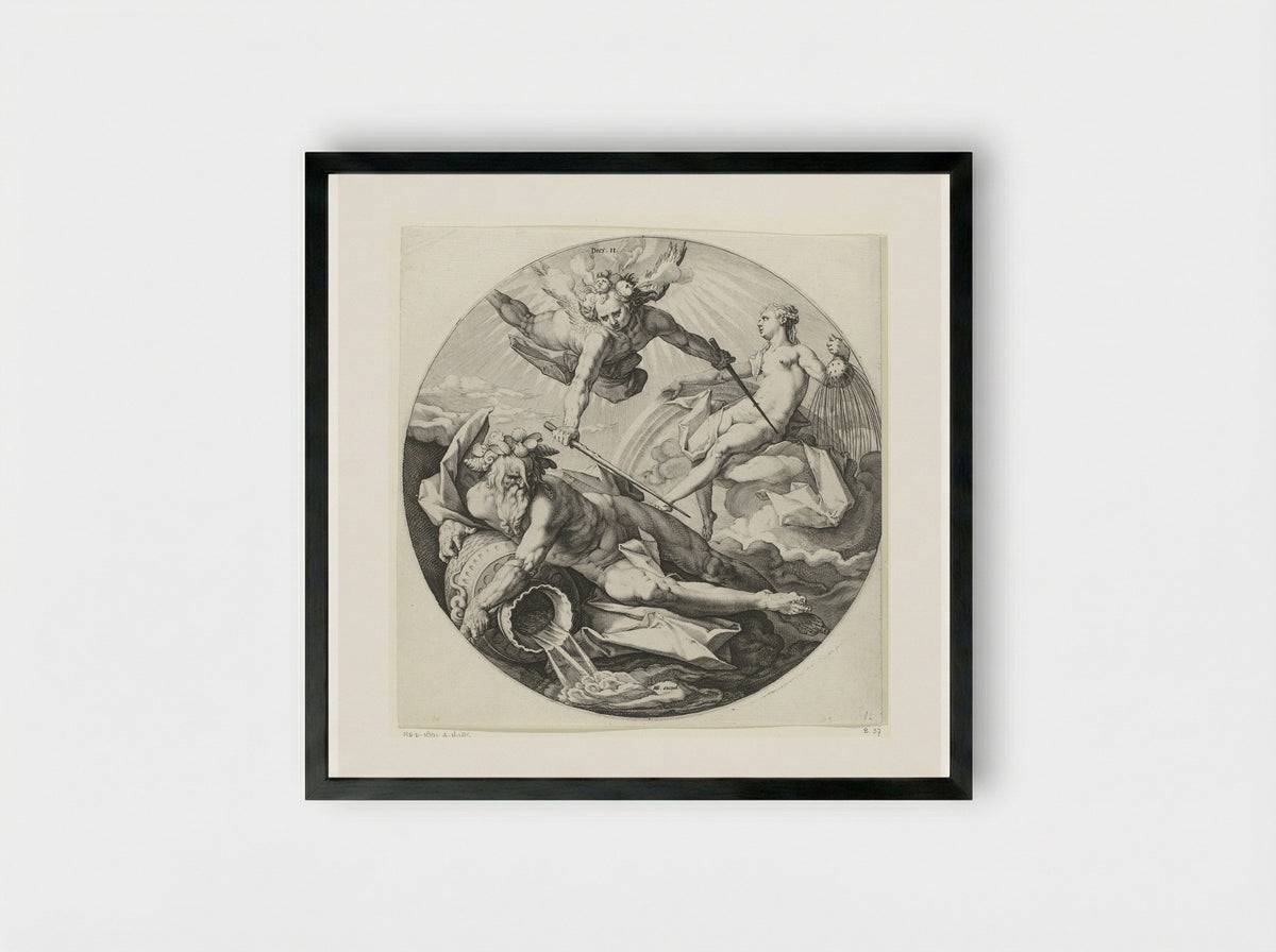 The Second Day of Creation: The Separation of the Waters - Jan Harmensz. Muller - Framed Print Black
