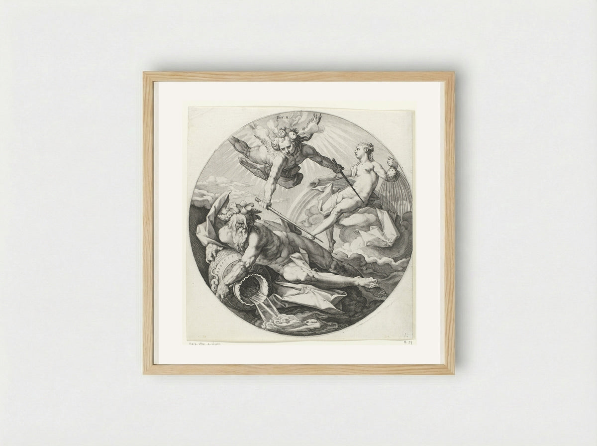 The Second Day of Creation: The Separation of the Waters - Jan Harmensz. Muller - Framed Print Wood