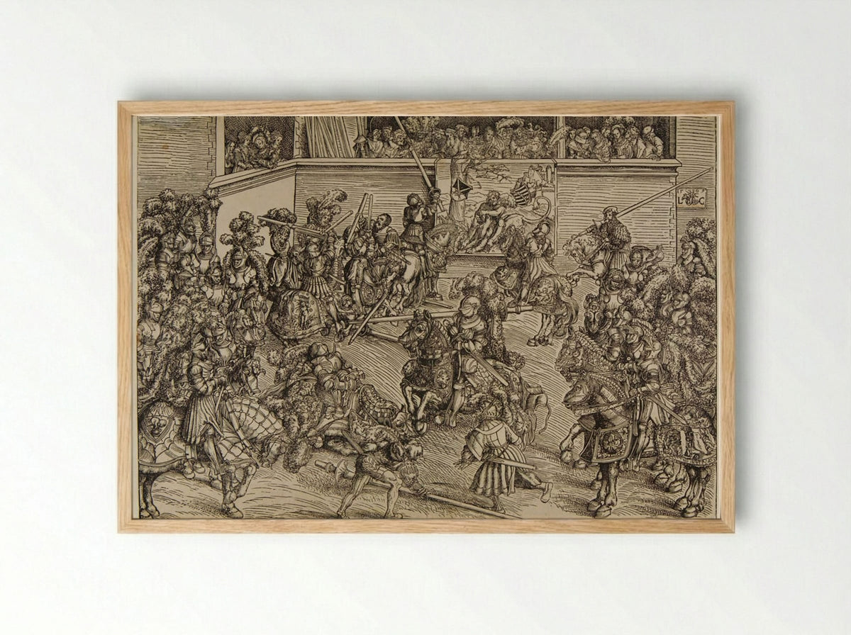 The Second Tournament - Lucas Cranach the Elder - Framed Print Wood