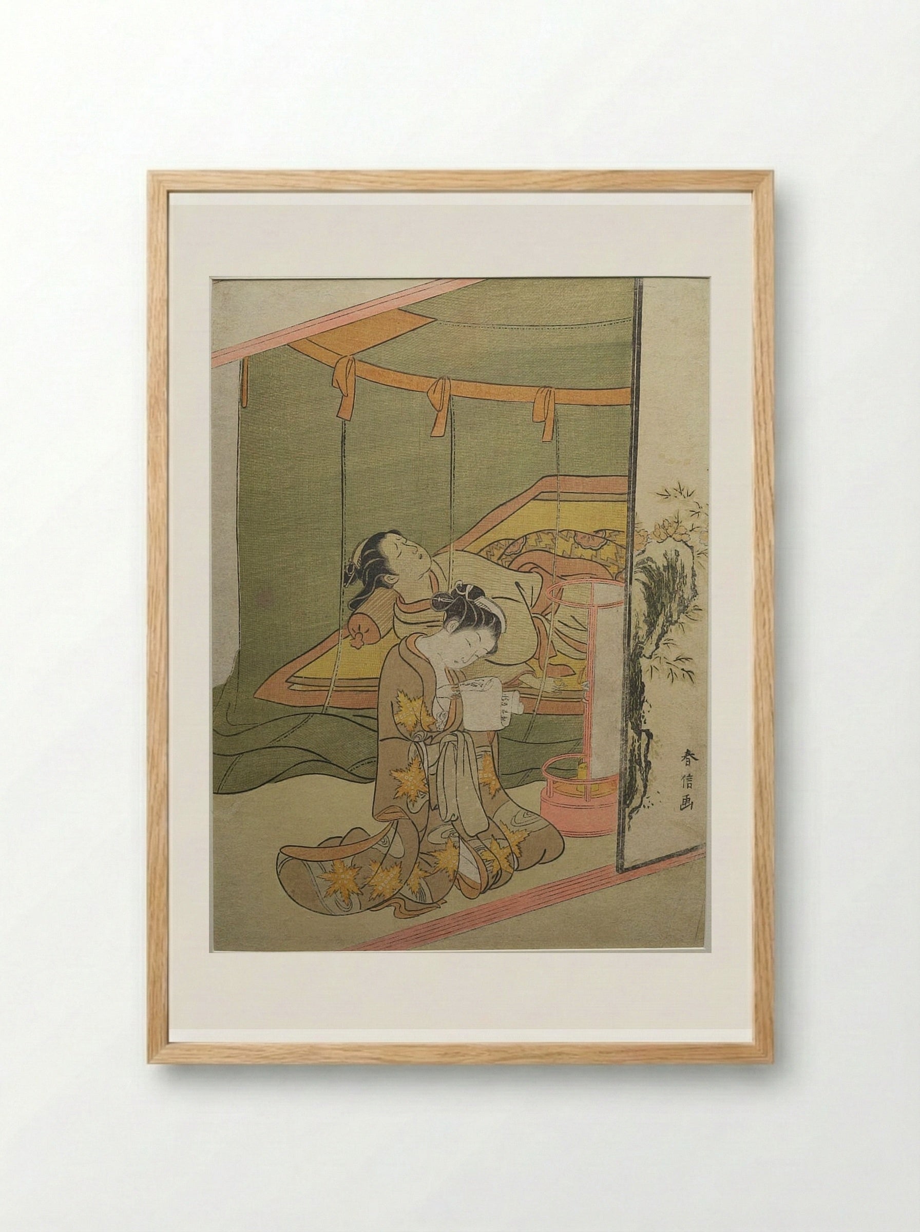 The Secret Love Letter - Suzuki Harunobu - Framed Print Wood