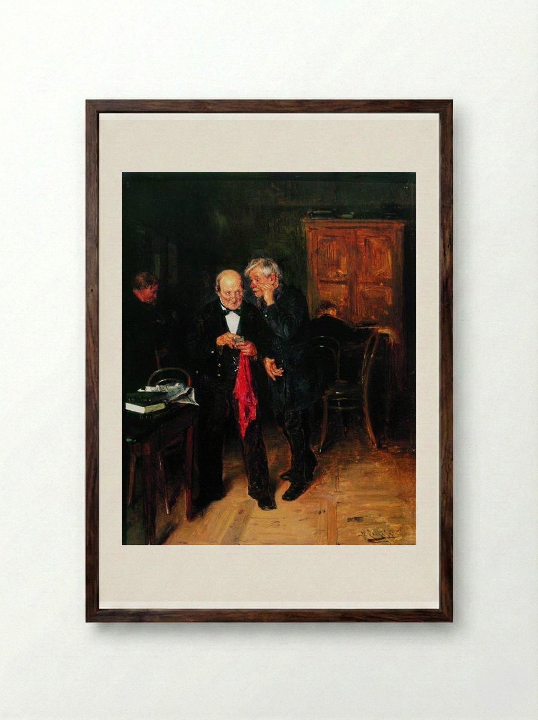 The Secret - Vladimir Makovsky - Framed Print Dark Wood