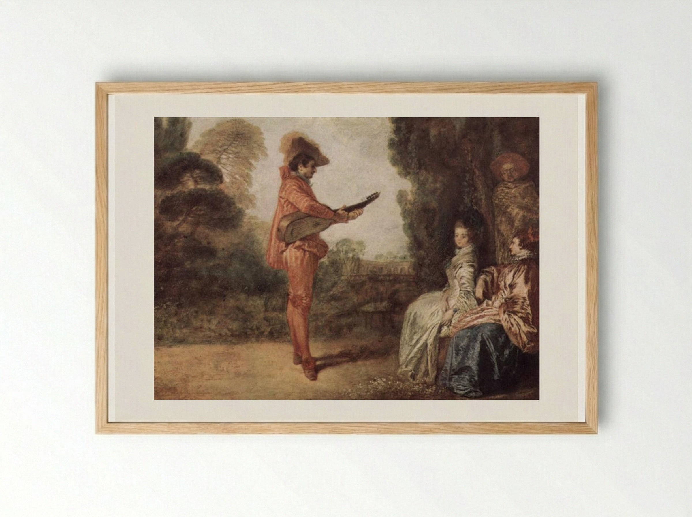 The Seducer - Antoine Watteau - Framed Print Wood