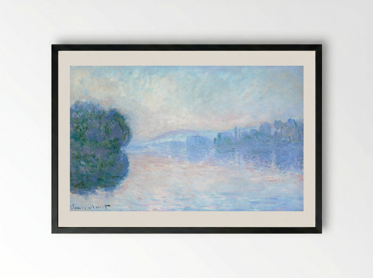The Seine near Vernon - Claude Monet - Framed Print Black