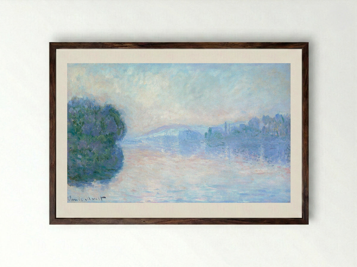 The Seine near Vernon - Claude Monet - Framed Print Dark Wood