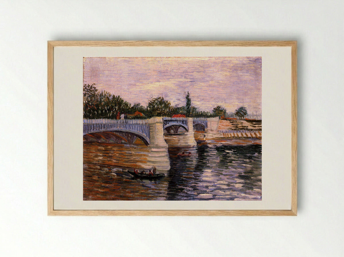 The Seine with the Pont de la Grande Jatte - Vincent van Gogh - Framed Print Wood