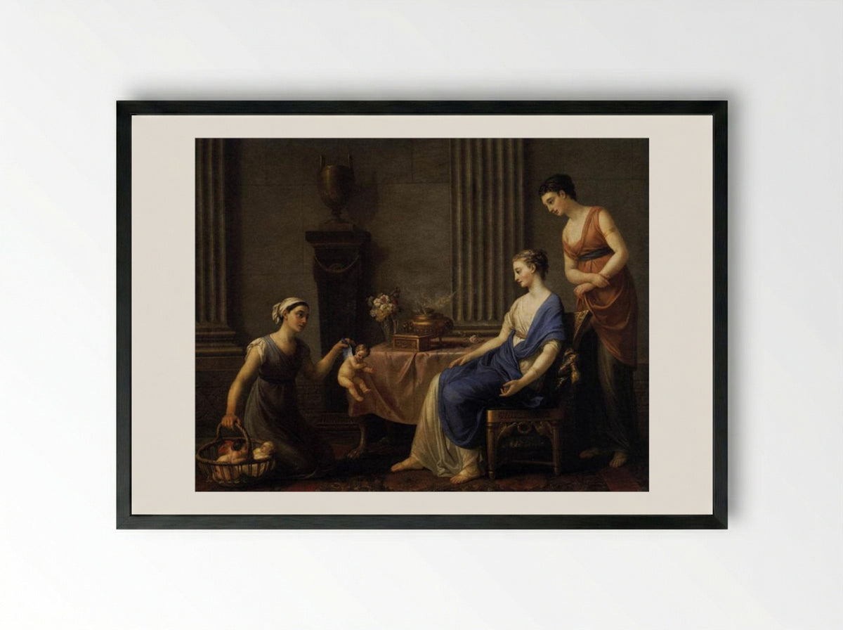 The Seller of Cupids - Joseph-Marie Vien - Framed Print Black