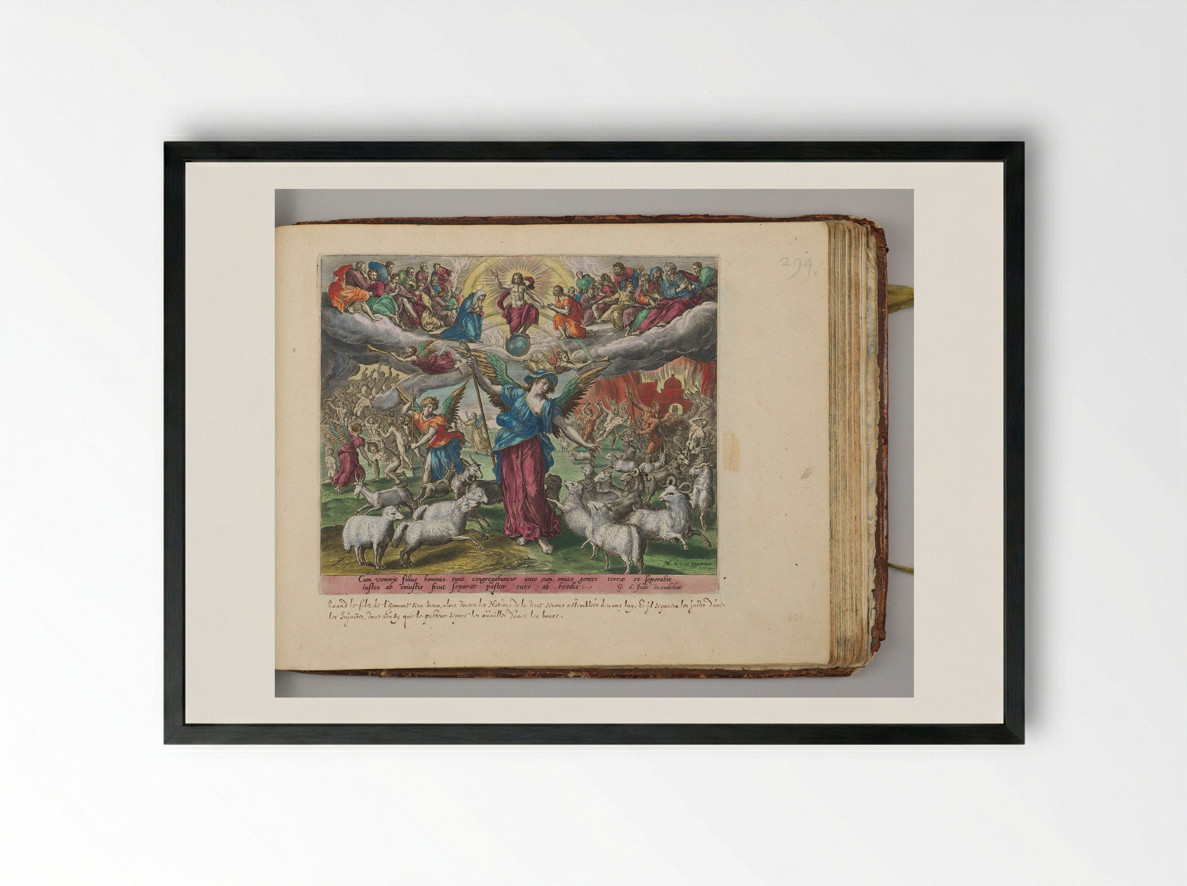 The Separation of the Sheep from the Goats - Adriaen Collaert - Framed Print Black