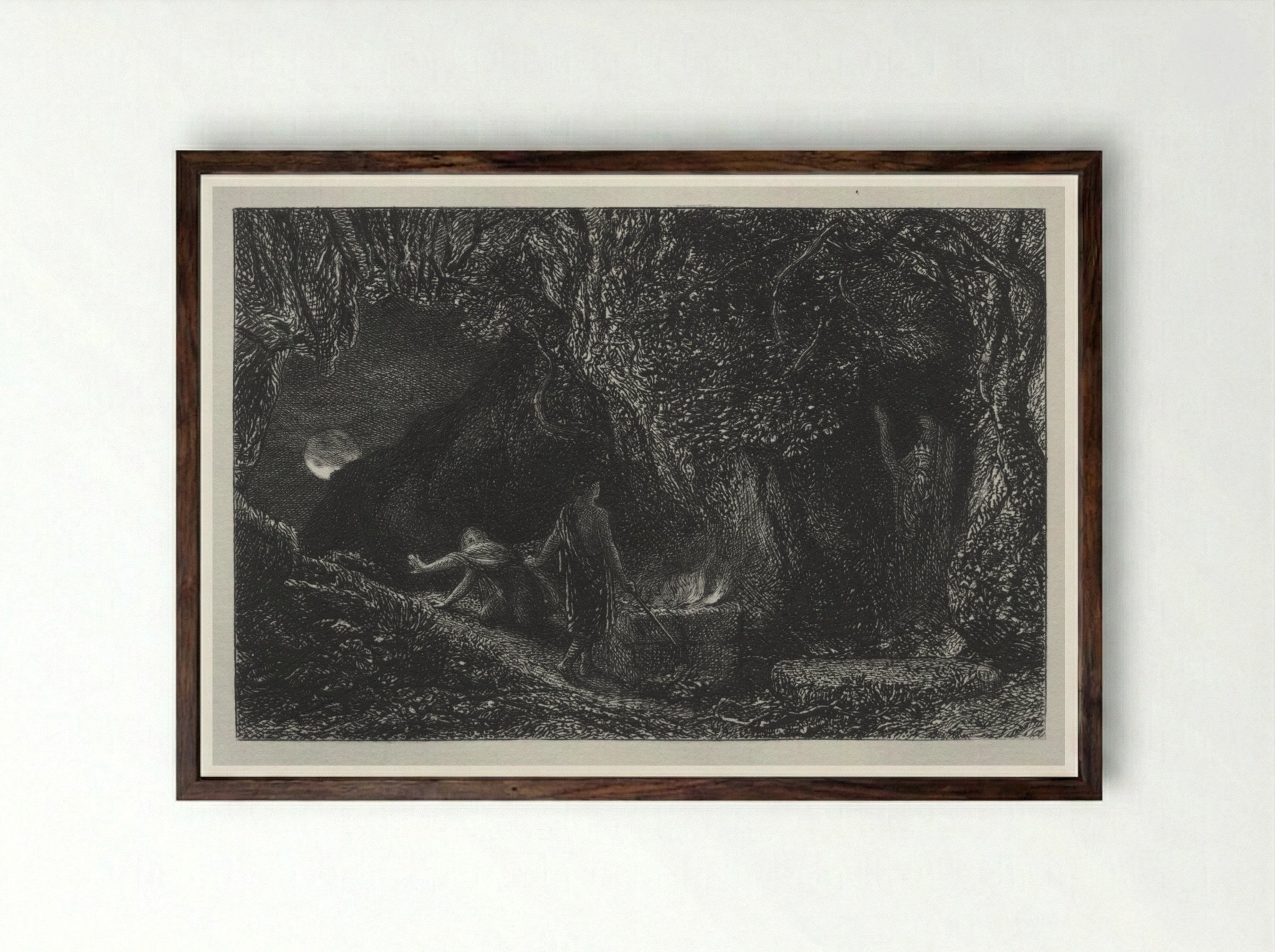 The Sepulchre - Samuel Palmer - Framed Print Dark Wood