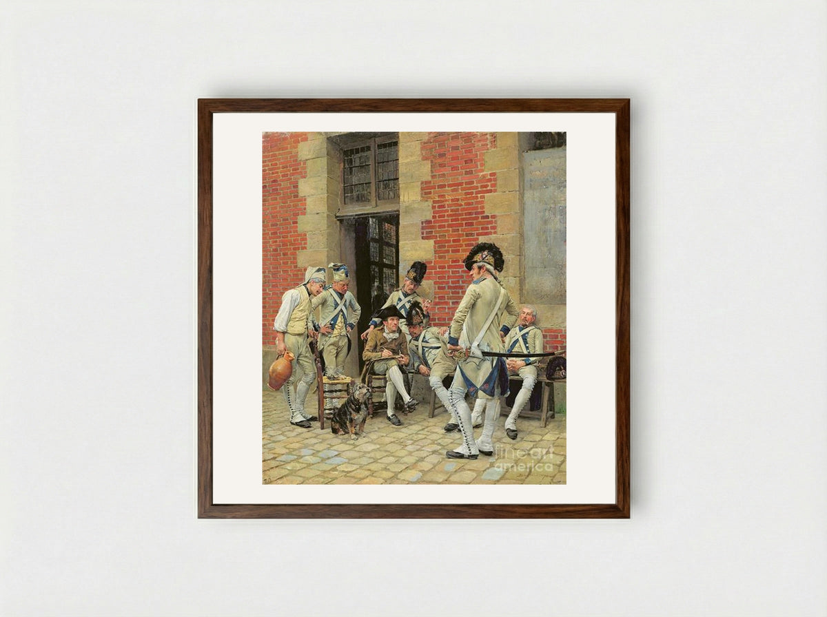 The Sergeant's Portrait - Ernest Meissonier - Framed Print Dark Wood