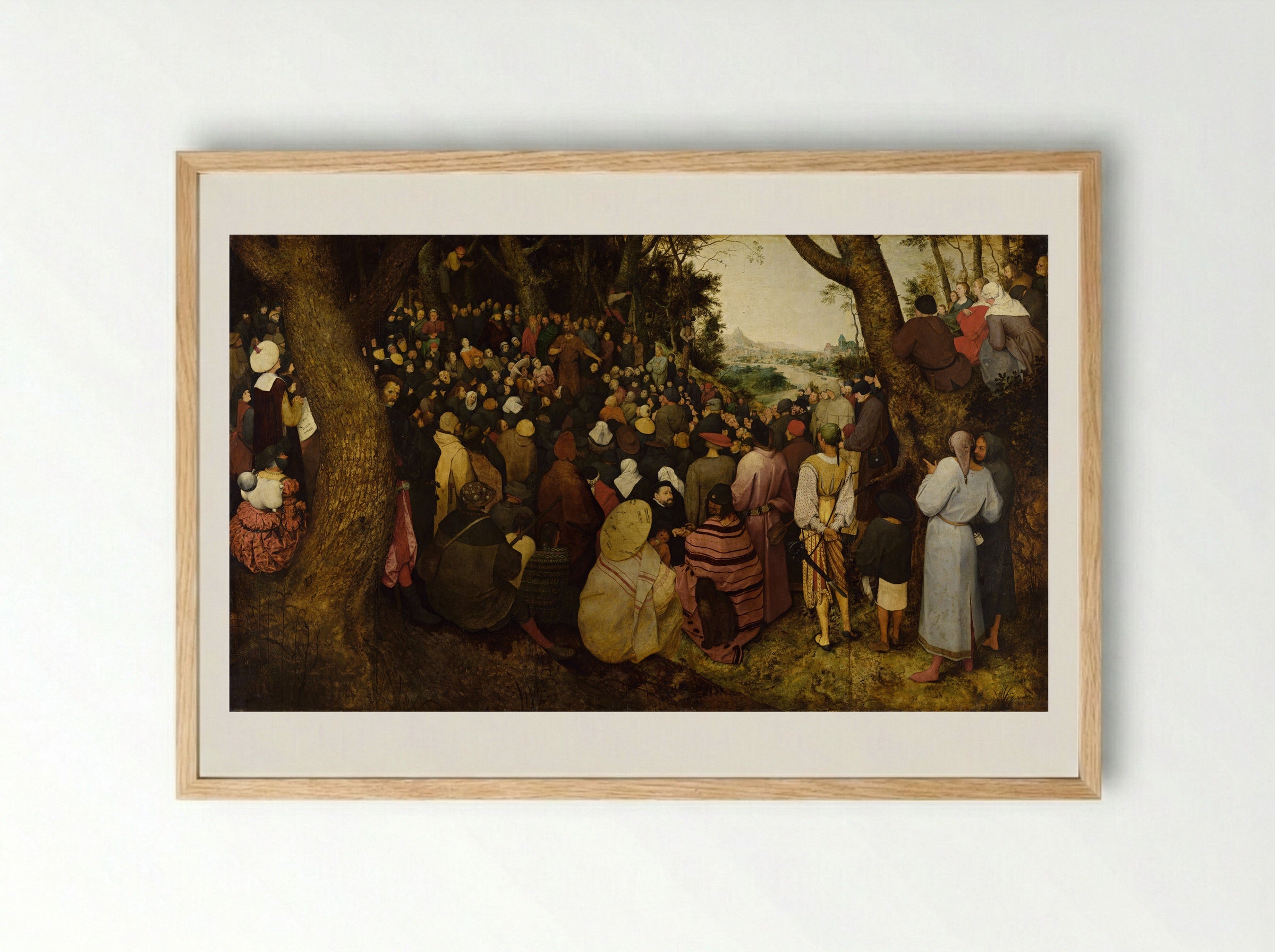The Sermon of St. John the Baptist - Pieter Bruegel the Elder - Framed Print Wood