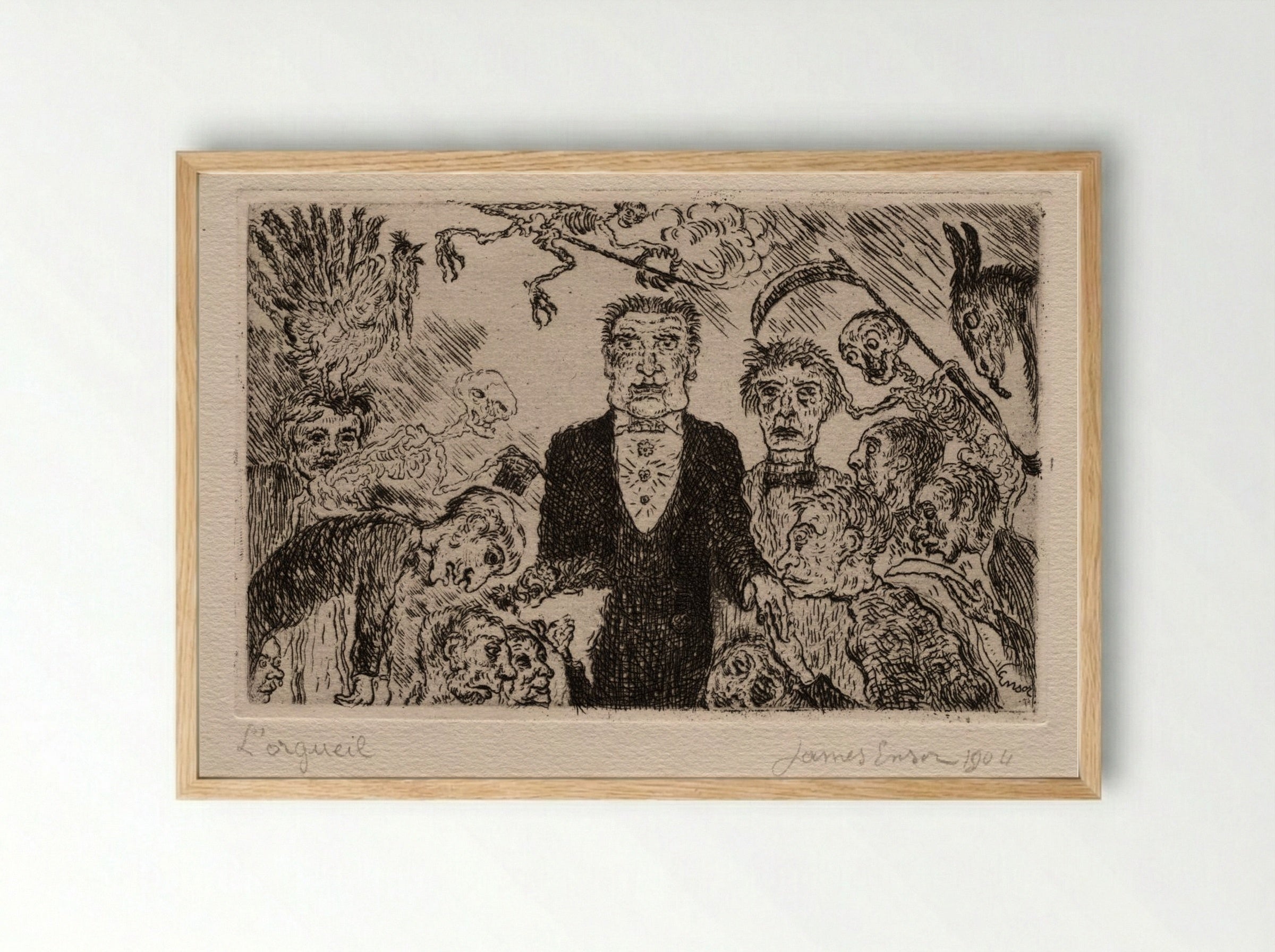 The Seven Deadly Sins: Pride - James Ensor - Framed Print Wood