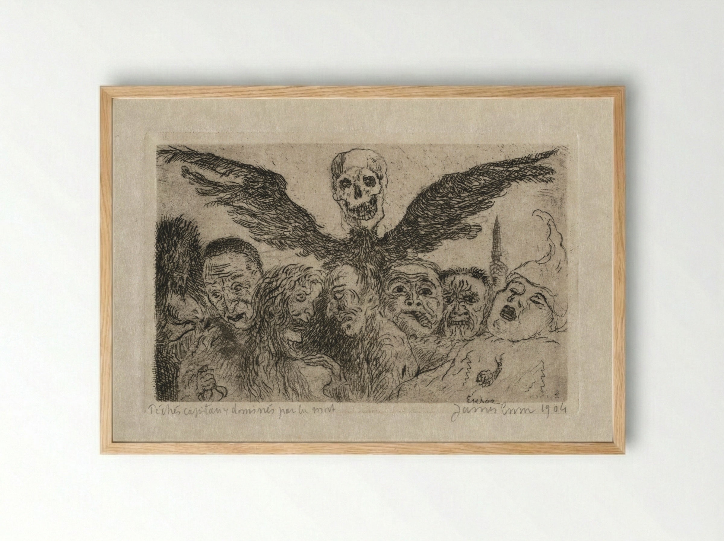 The Seven Deadly Sins: Title Page - James Ensor - Framed Print Wood