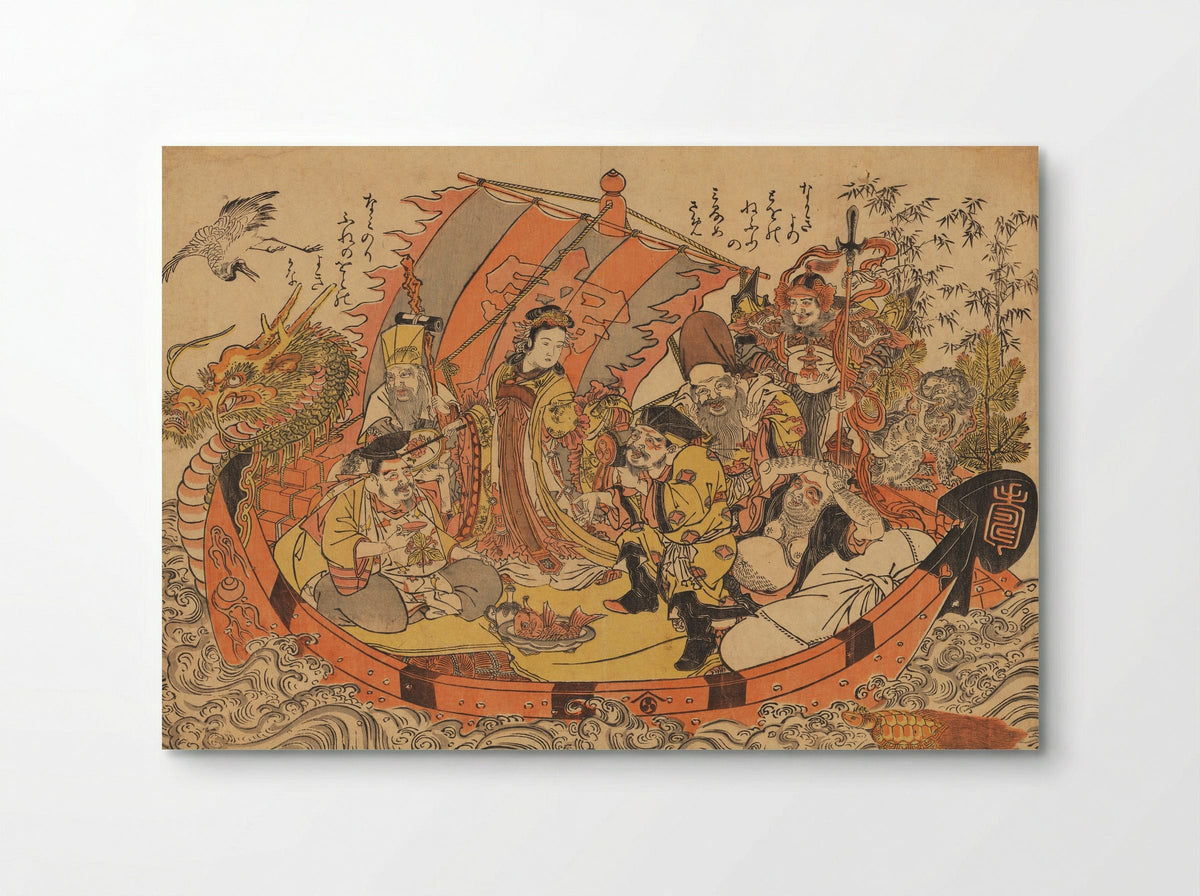 The Seven Gods of Good Fortune on the Treasure Ship - Kitao Shigemasa - Poster