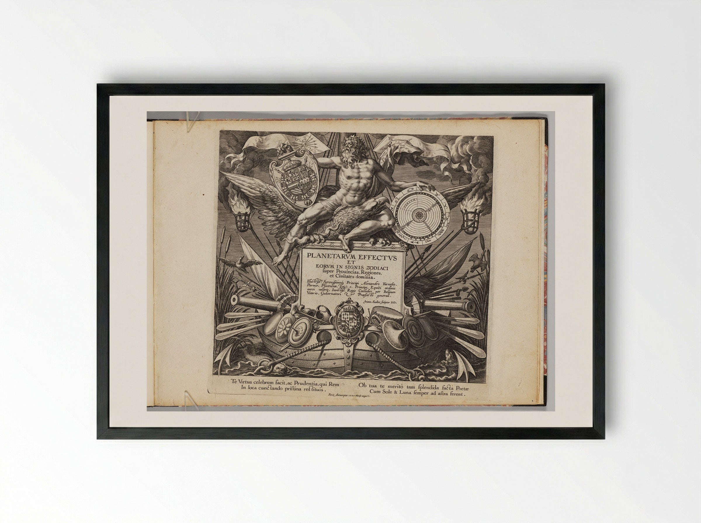 The Seven Planets (Title Page) - Johann Sadeler I - Framed Print Black