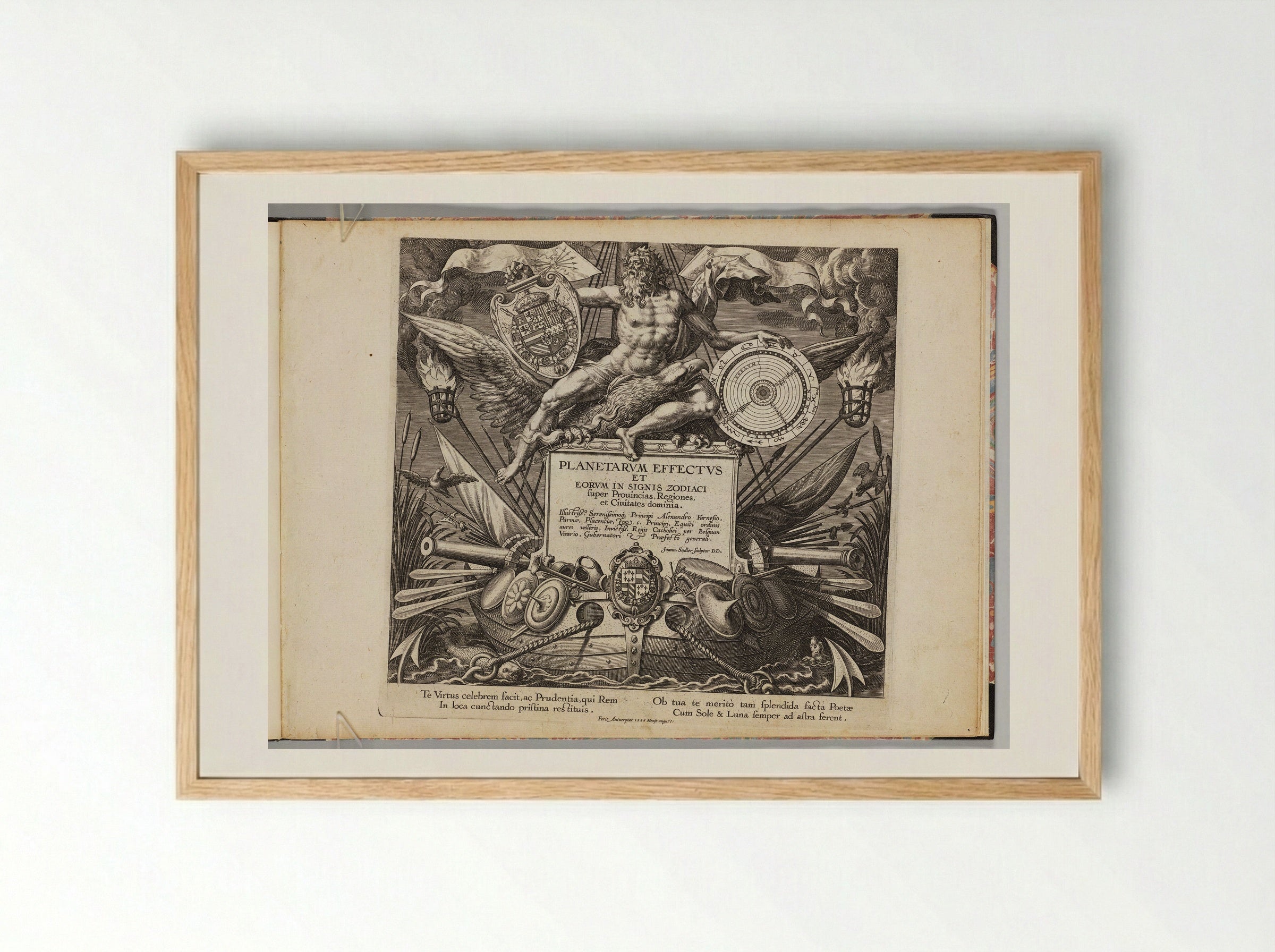 The Seven Planets (Title Page) - Johann Sadeler I - Framed Print Wood