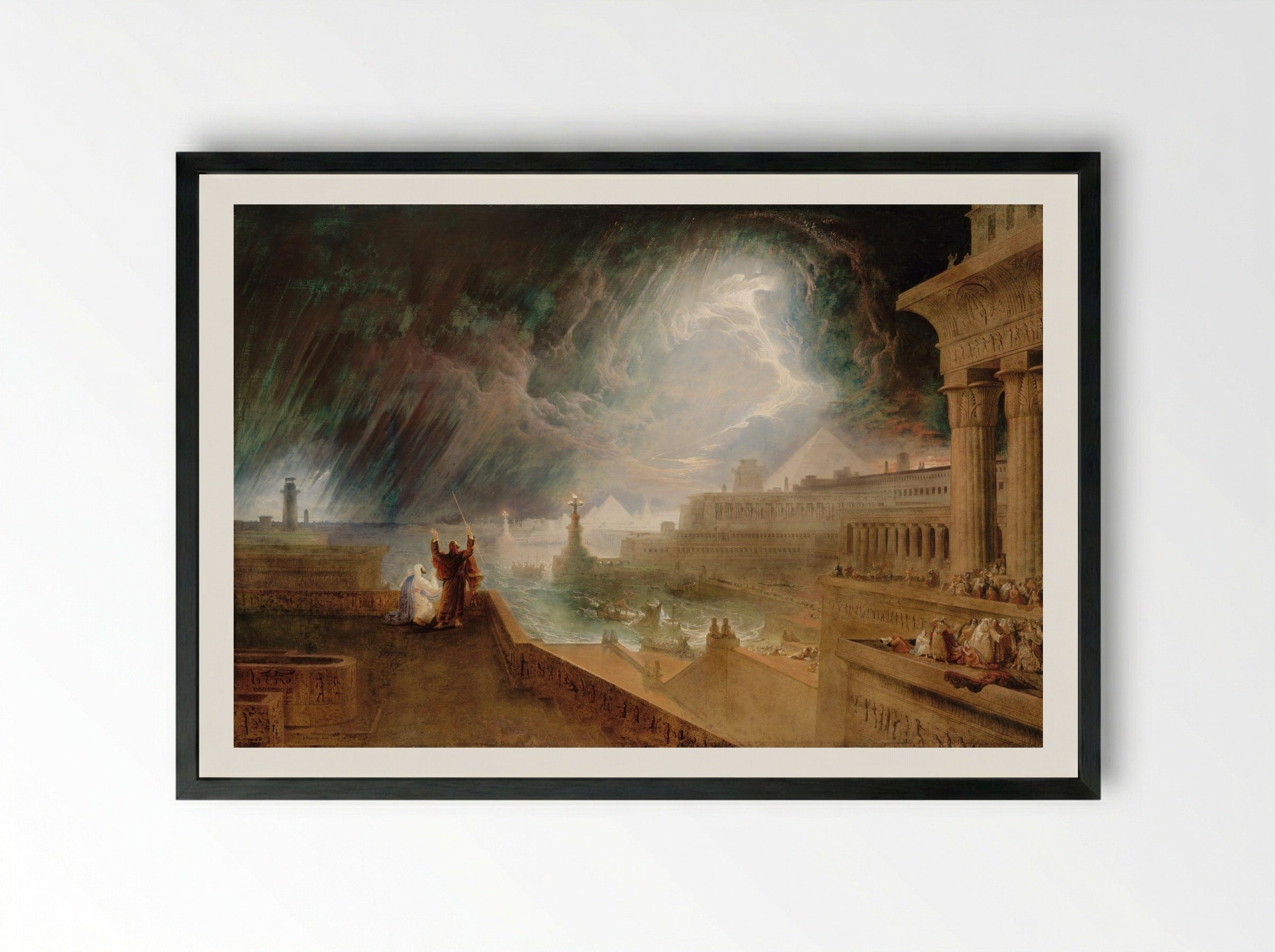 The Seventh Plague of Egypt - John Martin - Framed Print Black