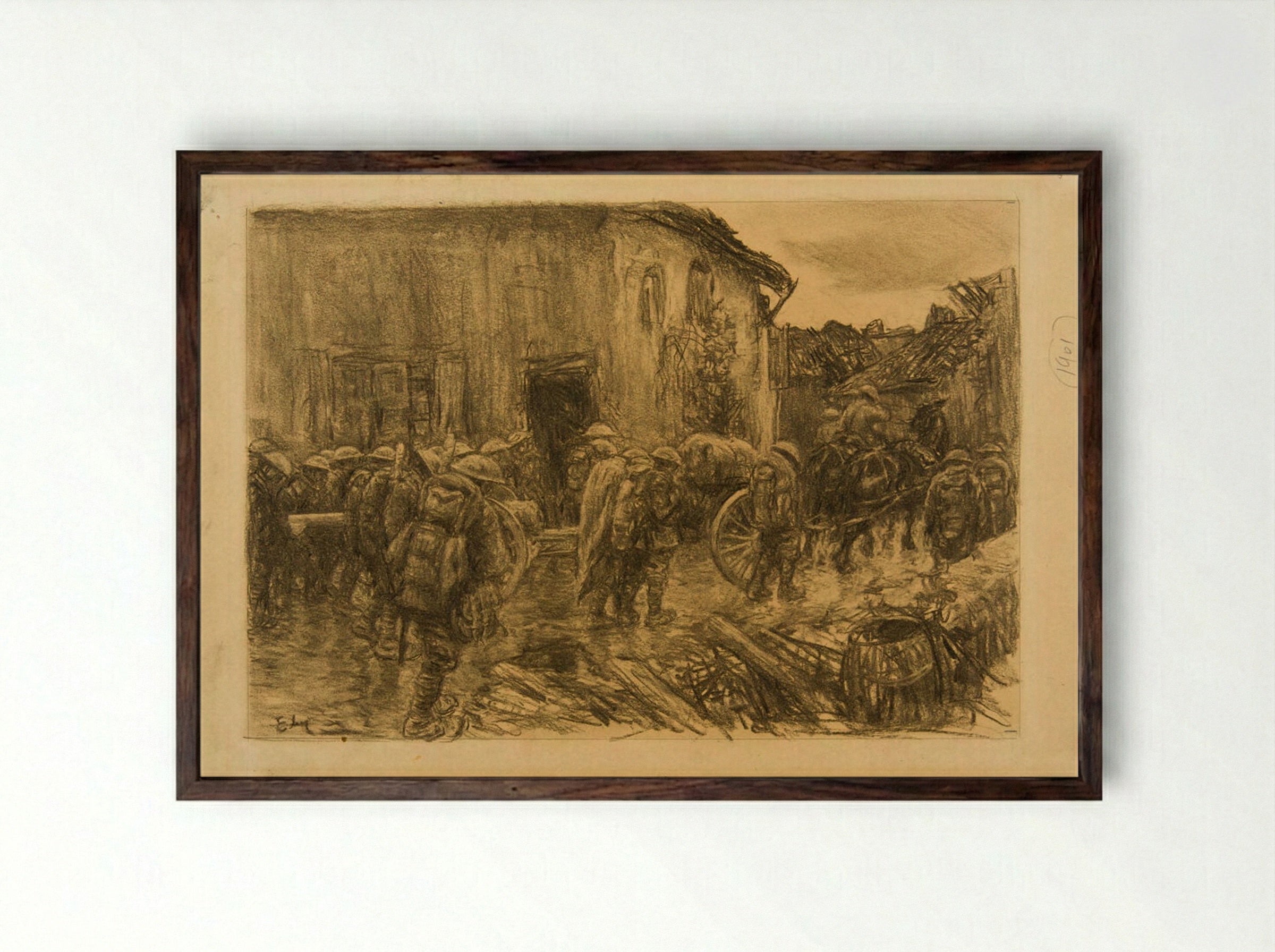The Seventy Fives Follow Up - Kerr Eby - Framed Print Dark Wood