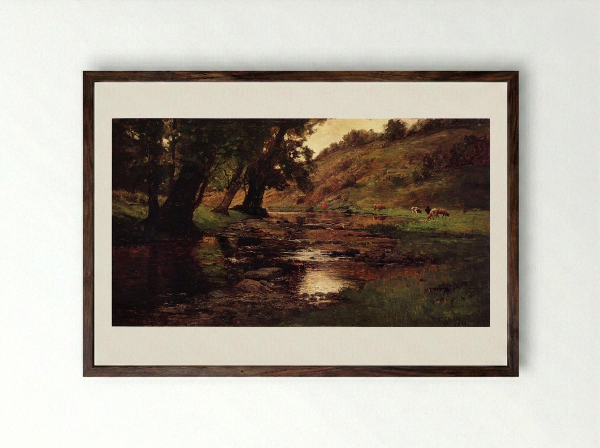 The Shades - T. C. Steele - Framed Print Dark Wood