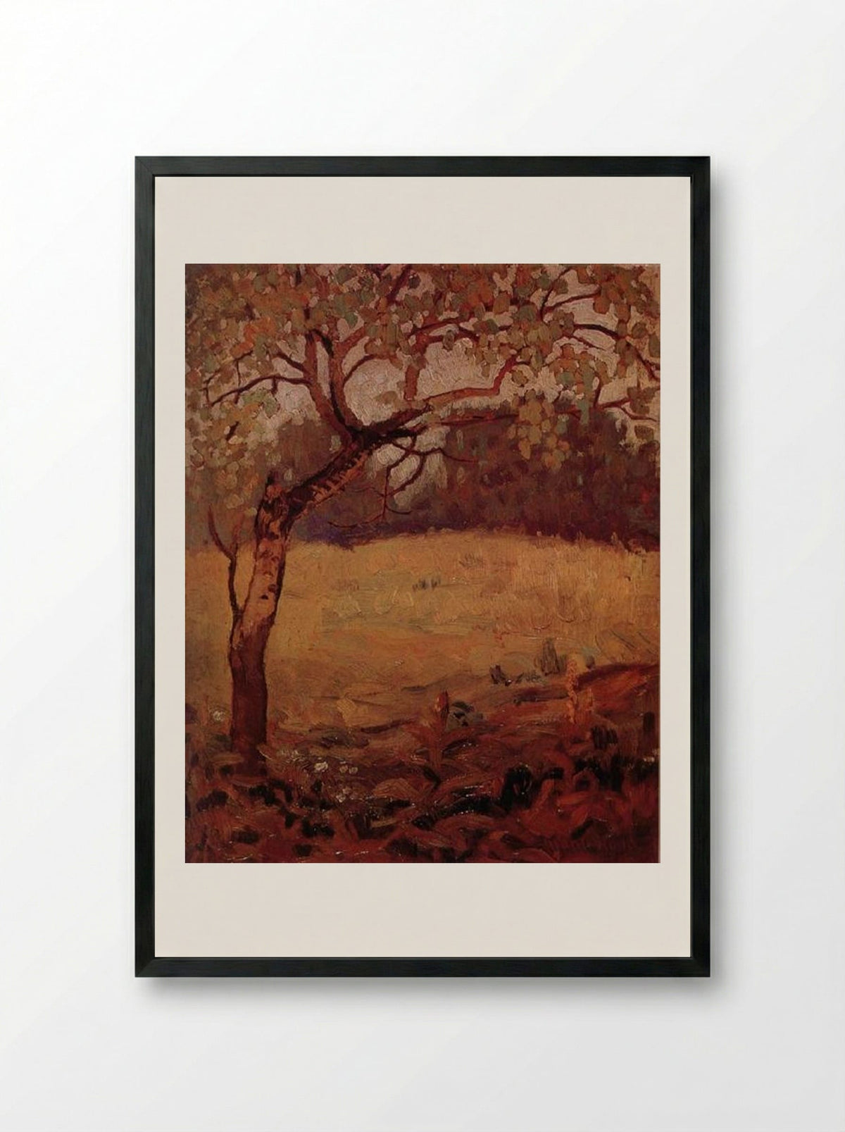 The Shaking Poplar - Grant Wood - Framed Print Black