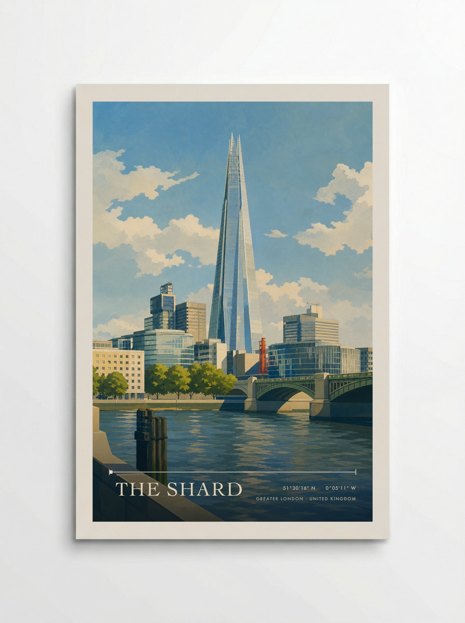 The Shard Greater London United Kingdom Travel Poster - Poster