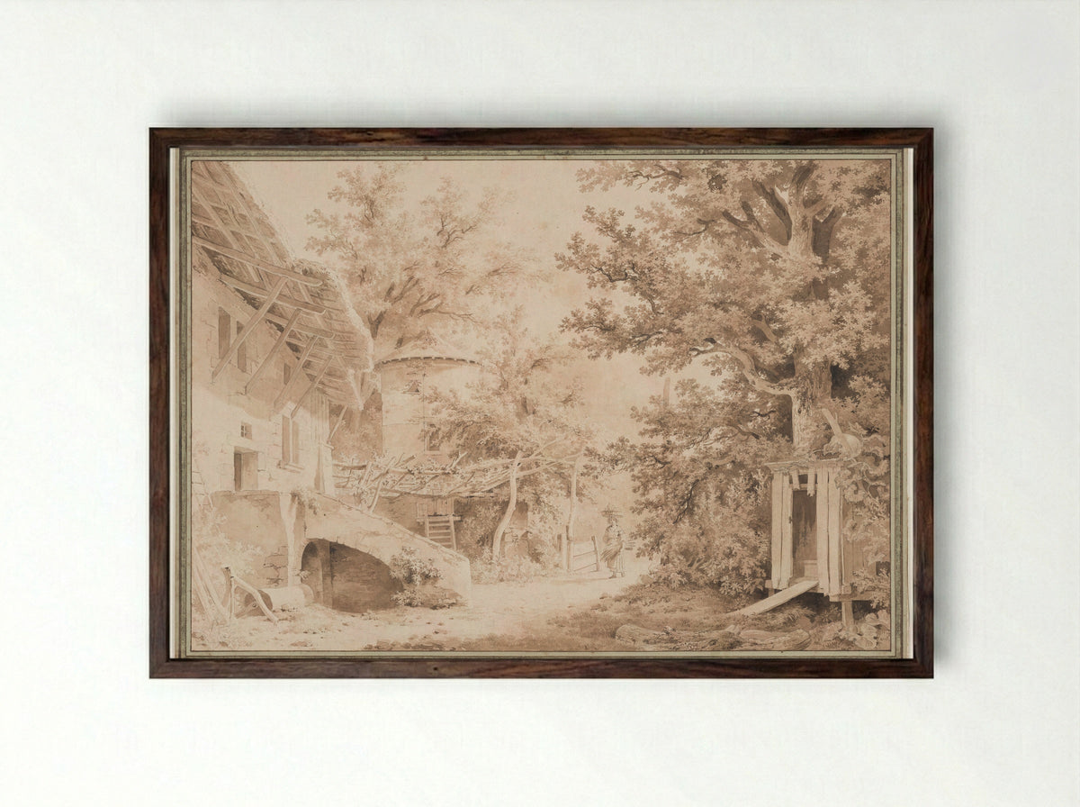 The Sheaf Bearer - Wolfgang Adam Töpffer - Framed Print Dark Wood
